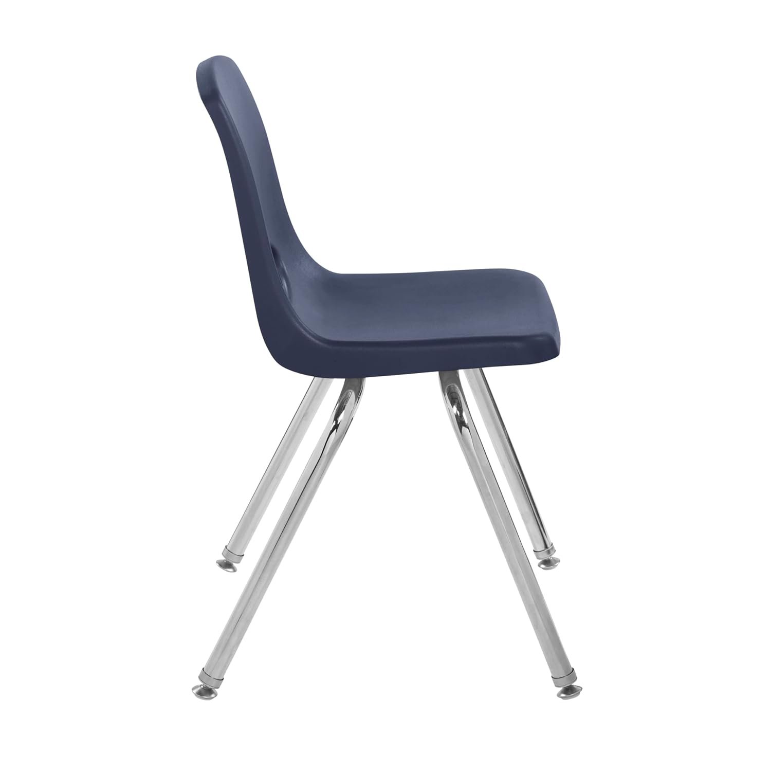 Factory Direct Partners 10368-NV 16" School Stack Chair, Stacking Student Seat with Chromed Steel Legs and Nylon Swivel Glides for in-Home Learning or Classroom - Navy (6-Pack) 11 Factory Direct Partners 10368-NV 16" School Stack Chair, Stacking Student Seat with Chromed Steel Legs and Nylon Swivel Glides for in-Home Learning or Classroom - Navy (6-Pack) - Image 11