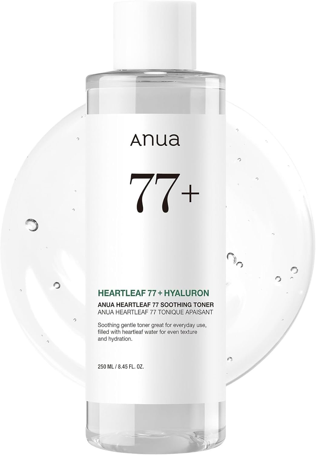 Anua Heartleaf 77 Soothing Toner I pH 5.5 Trouble Care, Calming Skin, Refreshing, Hydrating, Purifying, Cruelty Free, Vegan,(250ml / 8.45 fl.oz.)