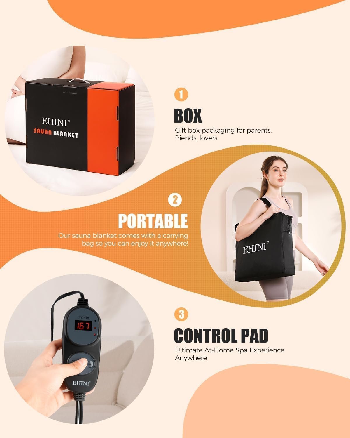 Infrared Sauna Blanket-Sauna Blanket for Home Use, Portable Design for Relaxation and Detoxification Highest 176℉, 20-60 Minutes Timer, 6 ft x 2.65 ft 6 Infrared Sauna Blanket-Sauna Blanket for Home Use, Portable Design for Relaxation and Detoxification Highest 176℉, 20-60 Minutes Timer, 6 ft x 2.65 ft - Image 6