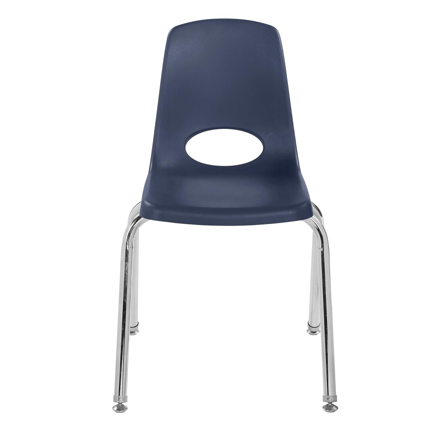 Factory Direct Partners 10368-NV 16" School Stack Chair, Stacking Student Seat with Chromed Steel Legs and Nylon Swivel Glides for in-Home Learning or Classroom - Navy (6-Pack) 12 Factory Direct Partners 10368-NV 16" School Stack Chair, Stacking Student Seat with Chromed Steel Legs and Nylon Swivel Glides for in-Home Learning or Classroom - Navy (6-Pack) - Image 12