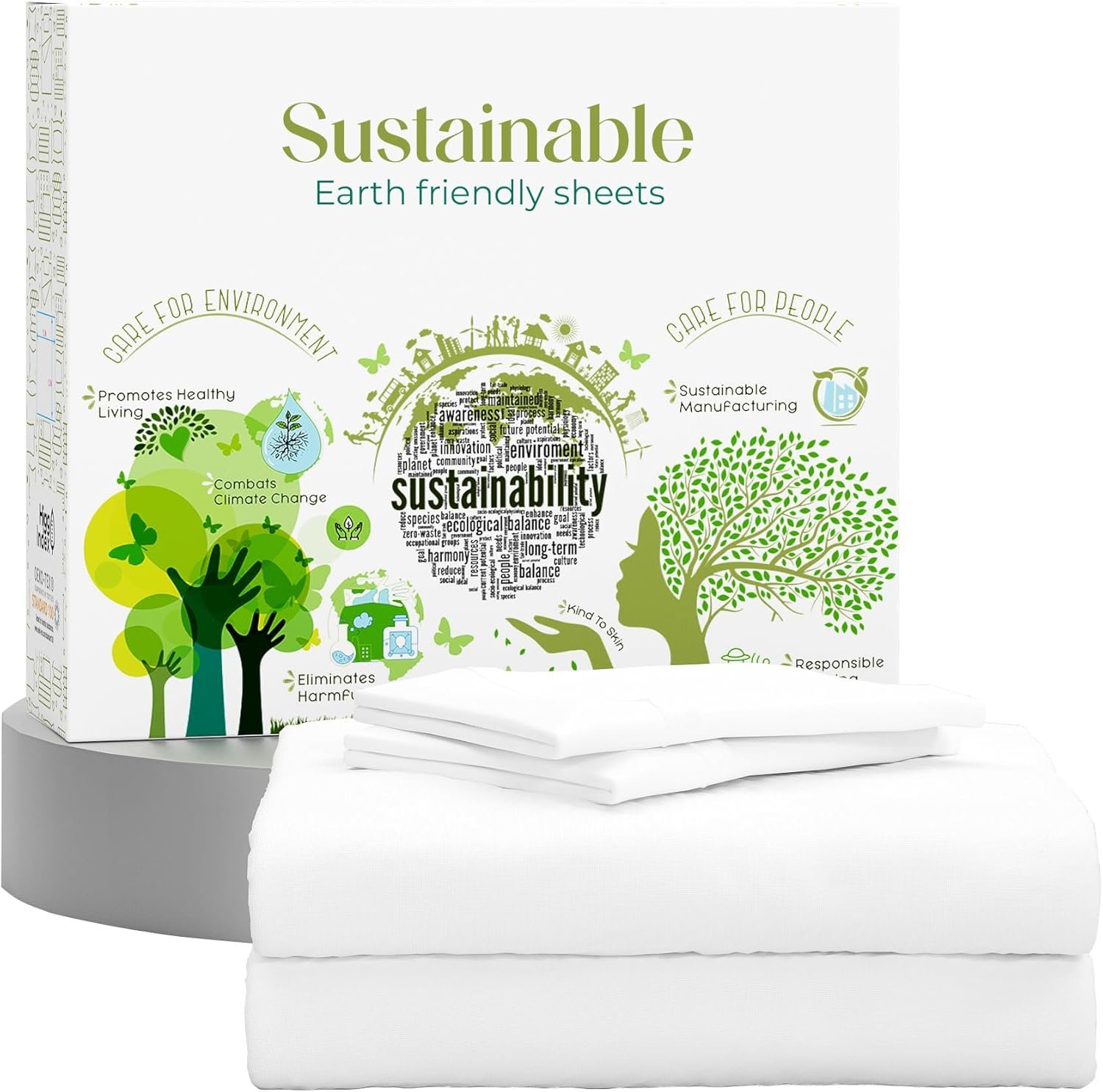 Full White Bed Sheet Set, 400 Thread Count 100% Cotton Bed Sheets with Deep Pockets, Percale Sheets Set, Cool & Crisp, Hotel Luxury Sheets for Full Size Bed