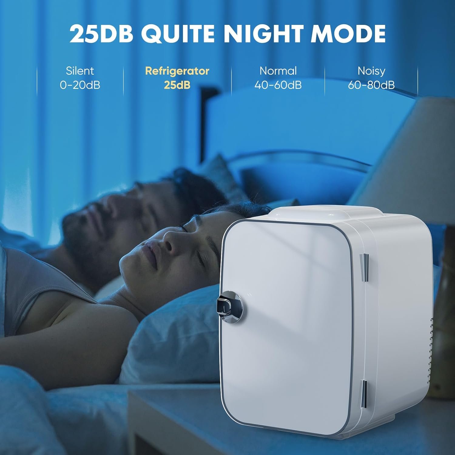 Sweetcrispy Mini Fridge, Portable Small Refrigerator 4L/6 Can Cooler & Warmer Compact Fridges for SkinCare, Food and Drinks, Bedroom, Dorm, Car, Office, White 5 Sweetcrispy Mini Fridge, Portable Small Refrigerator 4L/6 Can Cooler & Warmer Compact Fridges for SkinCare, Food and Drinks, Bedroom, Dorm, Car, Office, White - Image 5