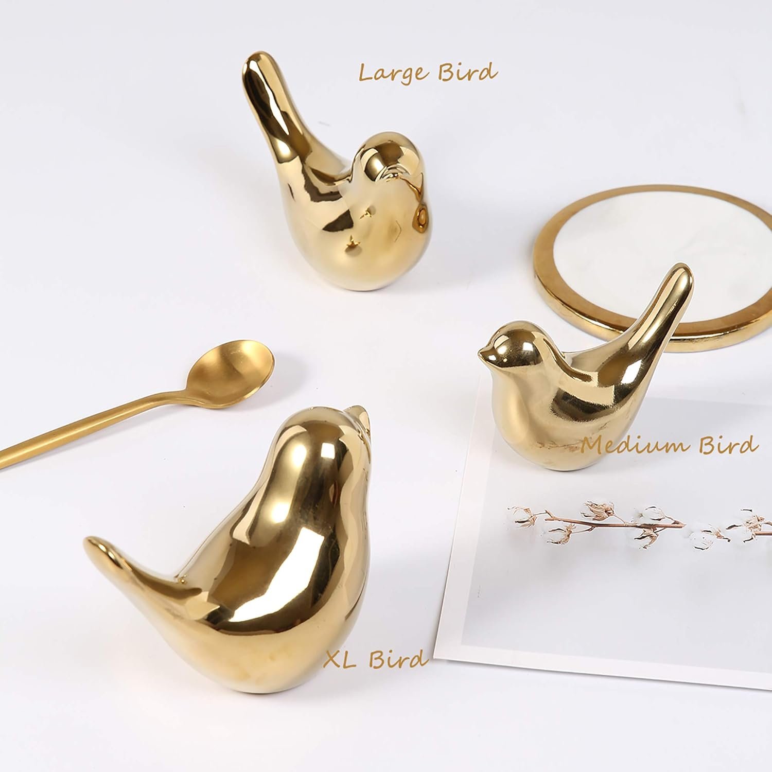 FANTESTICRYAN Small Birds Statues Gold Home Decor Modern Style Figurine Decorative Ornaments for Living Room, Bedroom, Office Desktop, Cabinets 5 FANTESTICRYAN Small Birds Statues Gold Home Decor Modern Style Figurine Decorative Ornaments for Living Room, Bedroom, Office Desktop, Cabinets - Image 5