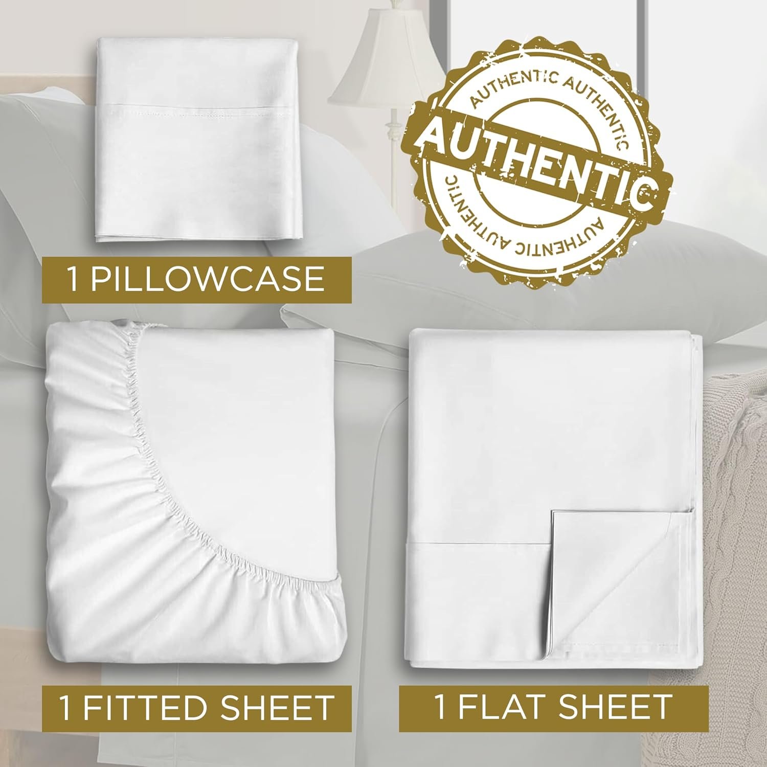Twin XL 100% Microfiber Double Brushed Sheet Set - Extra-Soft & Wrinkle-Free - 15" Deep Pockets, 39" x 80" - Ideal for Dorms, Hospitals & Split King Beds - 3 PC Set (Twin XL, White) 3 Twin XL 100% Microfiber Double Brushed Sheet Set - Extra-Soft & Wrinkle-Free - 15" Deep Pockets, 39" x 80" - Ideal for Dorms, Hospitals & Split King Beds - 3 PC Set (Twin XL, White) - Image 3