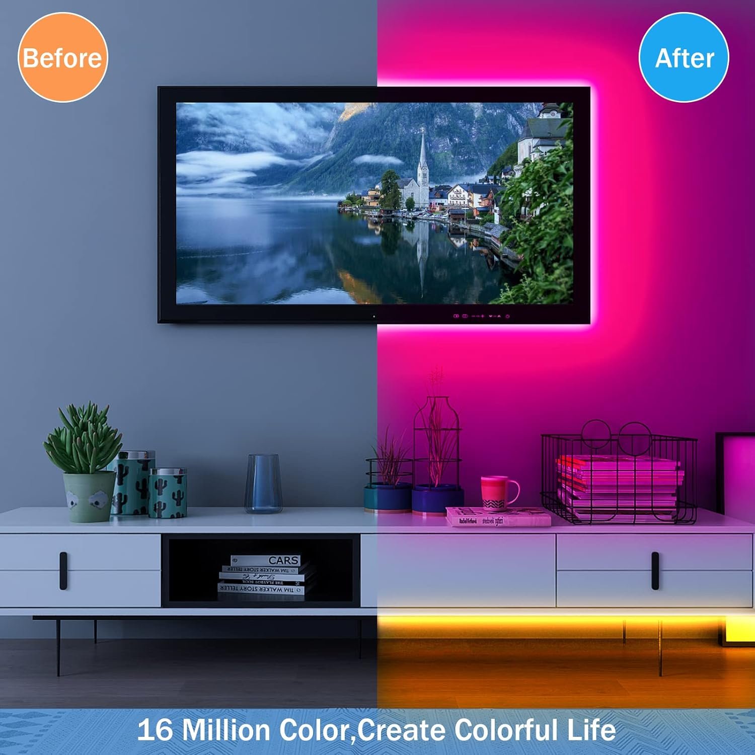KEELIXIN 65.6ft LED Lights for Bedroom, Music Sync RGB LED Strip Lights with APP & Remote Control, Luces LED para Cuarto, Bluetooth LED Lights for Room, Home Decoration 9 KEELIXIN 65.6ft LED Lights for Bedroom, Music Sync RGB LED Strip Lights with APP & Remote Control, Luces LED para Cuarto, Bluetooth LED Lights for Room, Home Decoration - Image 9