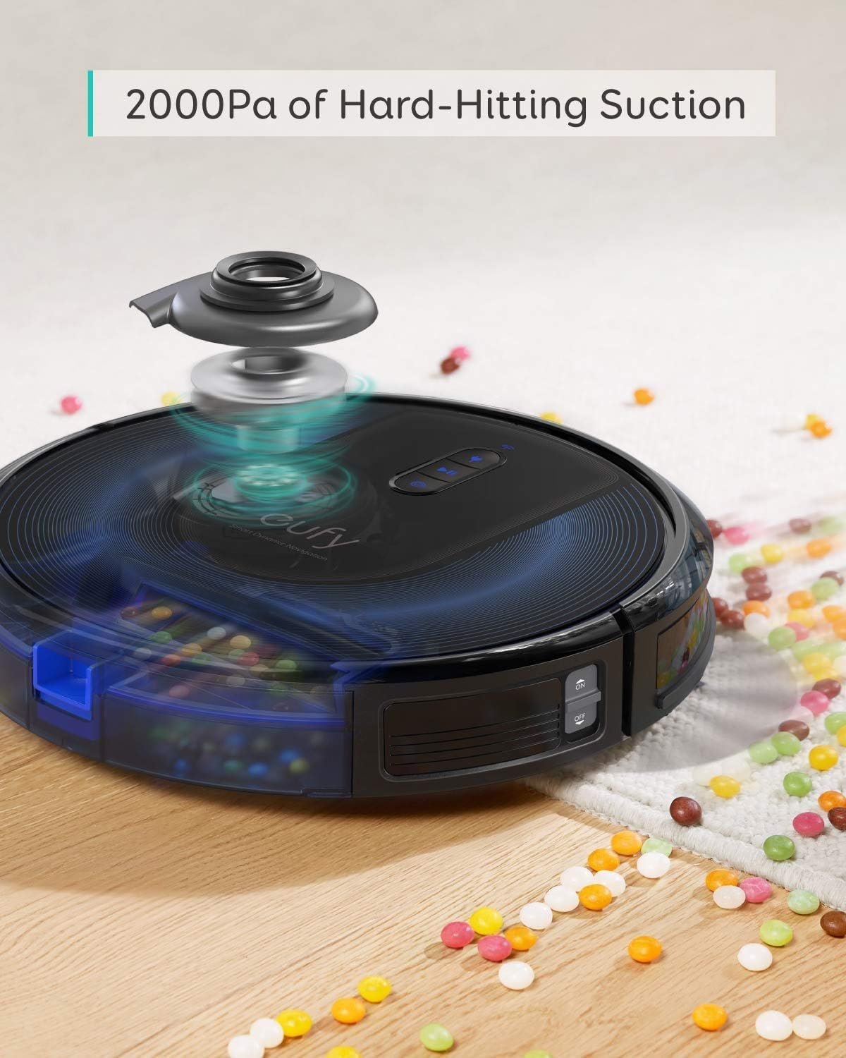 eufy Robot Vacuum G30, 2000 Pa Suction, Robot Vacuum for Carpets and Hard Floors, Ideal for Pet Owners, Dynamic Navigation, Wi-Fi 3 eufy Robot Vacuum G30, 2000 Pa Suction, Robot Vacuum for Carpets and Hard Floors, Ideal for Pet Owners, Dynamic Navigation, Wi-Fi - Image 3