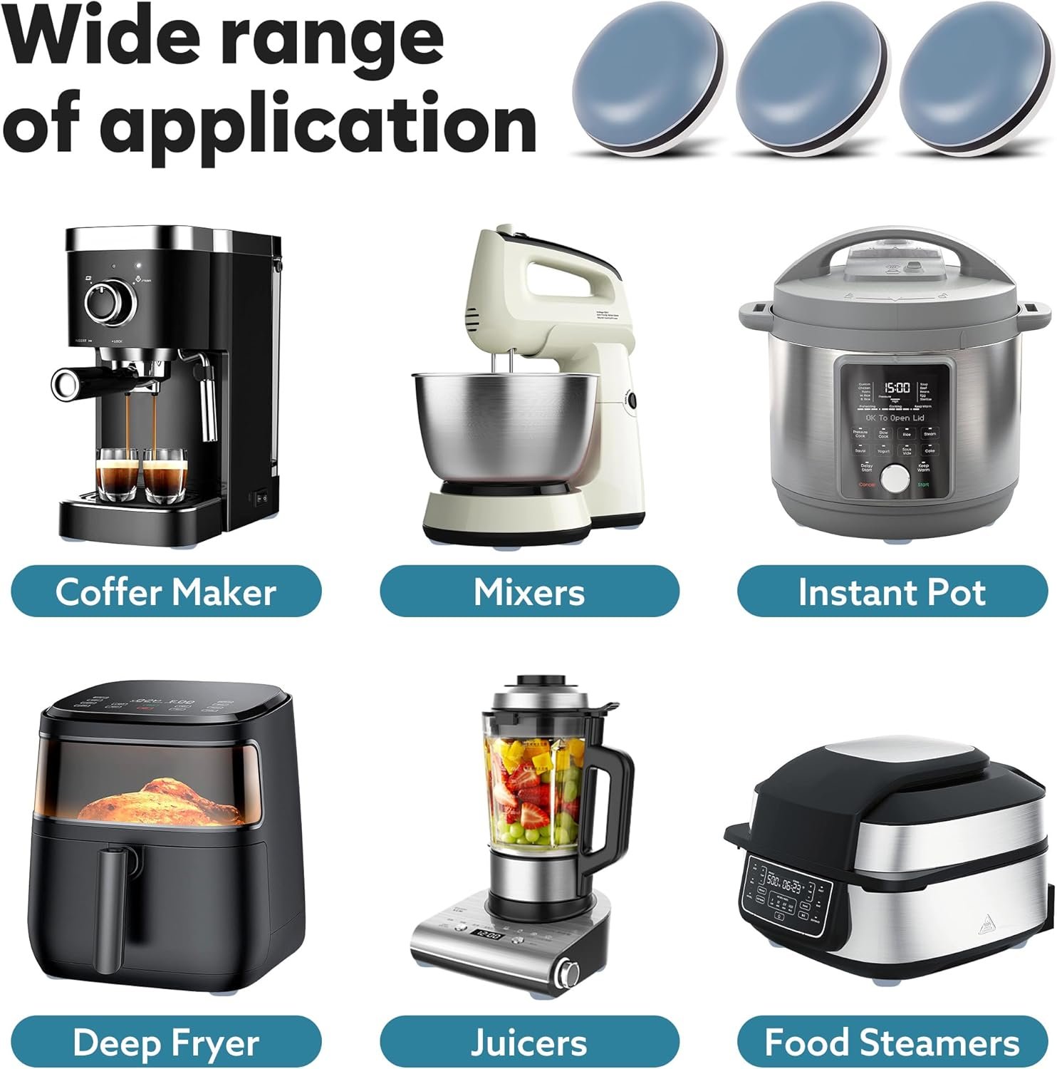 Appliance Sliders for Kitchen 24 PCS Self-Adhesive Small Kitchen Appliance Slider Hacks Easy to MovIing & Space Saving Must Have Gadgets Mixer Accessories for countertop 3 Appliance Sliders for Kitchen 24 PCS Self-Adhesive Small Kitchen Appliance Slider Hacks Easy to MovIing & Space Saving Must Have Gadgets Mixer Accessories for countertop - Image 3