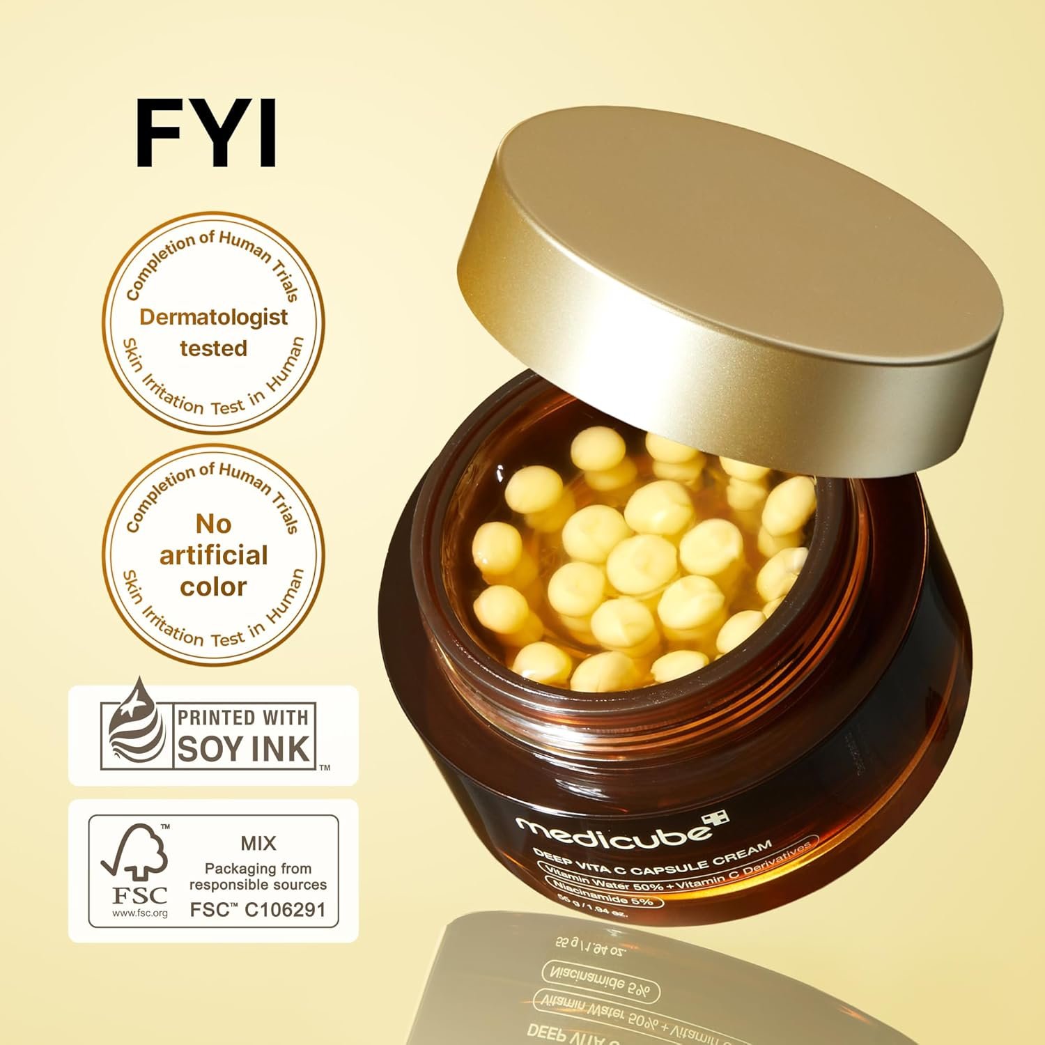 medicube Deep Vitamin C Golden Capsule Face Moisturizer - Liposome Capsules For Wrinkles, Skin Radiance - Transparent Gel for Glow Hydration - Korean Skin Care 1.94 oz 3 medicube Deep Vitamin C Golden Capsule Face Moisturizer - Liposome Capsules For Wrinkles, Skin Radiance - Transparent Gel for Glow Hydration - Korean Skin Care 1.94 oz - Image 3