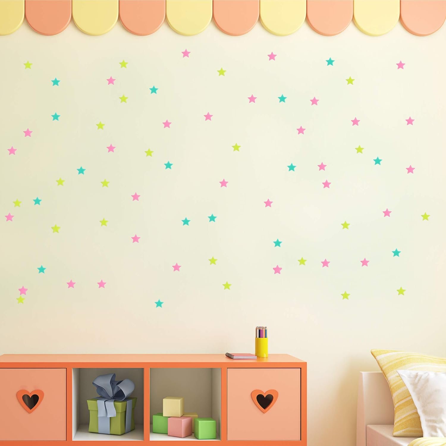 AM AMAONM 100 Pcs Colorful Glow in The Dark Luminous Stars Fluorescent Noctilucent Plastic Wall Stickers Murals Decals for Home Art Decor Ceiling Wall Decorate Kids Babys Bedroom Room Decorations 6 AM AMAONM 100 Pcs Colorful Glow in The Dark Luminous Stars Fluorescent Noctilucent Plastic Wall Stickers Murals Decals for Home Art Decor Ceiling Wall Decorate Kids Babys Bedroom Room Decorations - Image 6