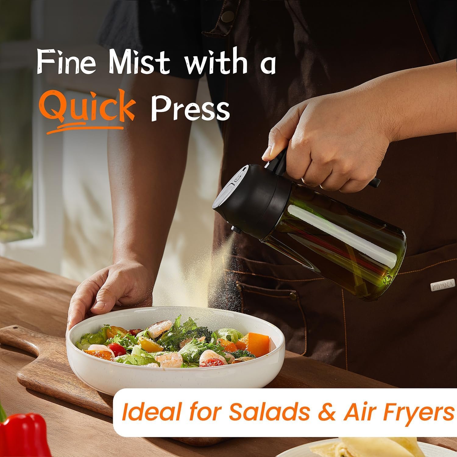 TrendPlain - Original 16oz/470ml Olive Oil Dispenser Bottle for Kitchen Gadgets and Air Fryer Accessories - Olive Oil Sprayer for Cooking w/Stickers (Light Blockage) - Black 3 TrendPlain - Original 16oz/470ml Olive Oil Dispenser Bottle for Kitchen Gadgets and Air Fryer Accessories - Olive Oil Sprayer for Cooking w/Stickers (Light Blockage) - Black - Image 3