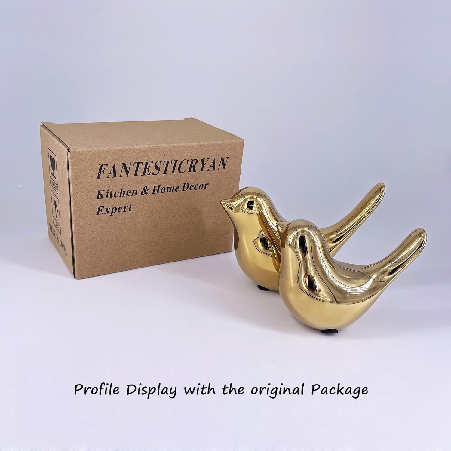 FANTESTICRYAN Small Birds Statues Gold Home Decor Modern Style Figurine Decorative Ornaments for Living Room, Bedroom, Office Desktop, Cabinets 3 FANTESTICRYAN Small Birds Statues Gold Home Decor Modern Style Figurine Decorative Ornaments for Living Room, Bedroom, Office Desktop, Cabinets - Image 3