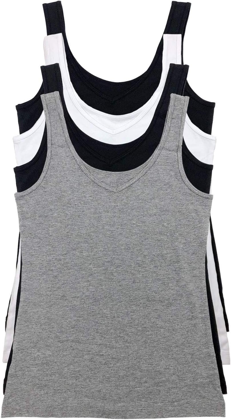 Felina Reversible Cotton Womens Tank Top | 4-Pack