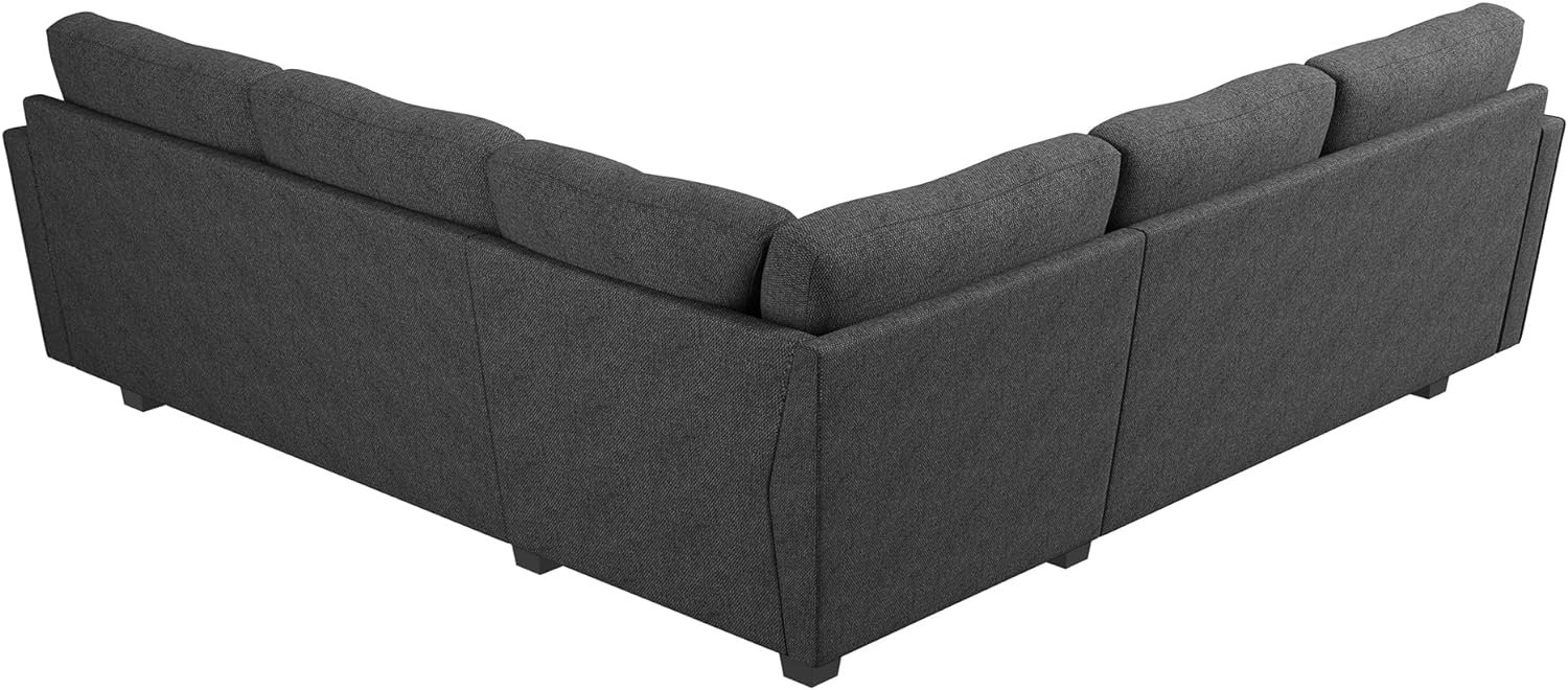 HONBAY Convertible Sectional Sofa L Shaped Couch for Small Apartment Reversible Sectional Couches for Living Room,Dark Grey 7 HONBAY Convertible Sectional Sofa L Shaped Couch for Small Apartment Reversible Sectional Couches for Living Room,Dark Grey - Image 7
