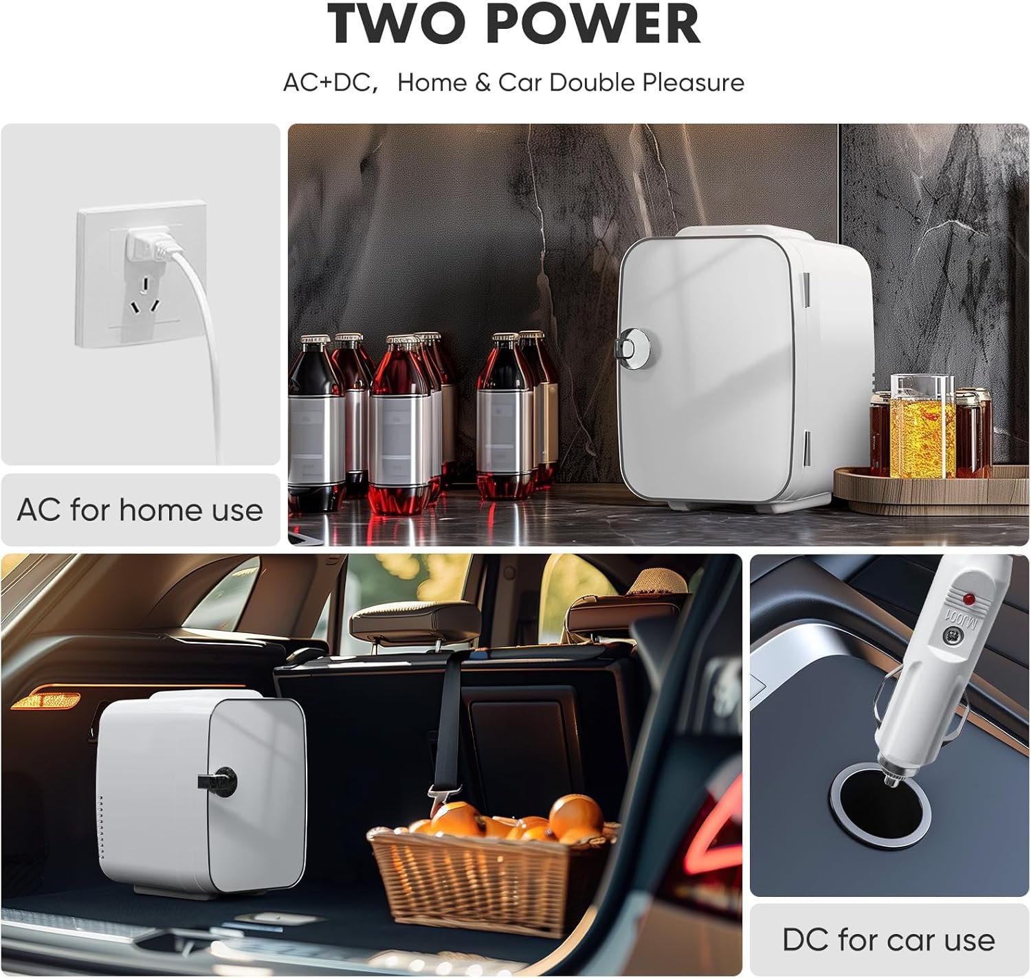 Sweetcrispy Mini Fridge, Portable Small Refrigerator 4L/6 Can Cooler & Warmer Compact Fridges for SkinCare, Food and Drinks, Bedroom, Dorm, Car, Office, White 4 Sweetcrispy Mini Fridge, Portable Small Refrigerator 4L/6 Can Cooler & Warmer Compact Fridges for SkinCare, Food and Drinks, Bedroom, Dorm, Car, Office, White - Image 4