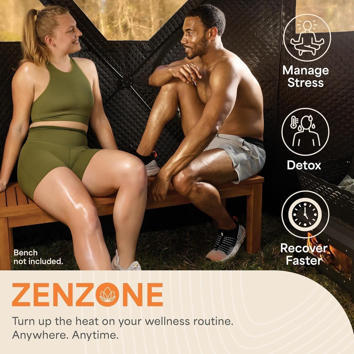 Lifepro ZenZone Outdoor Sauna Tent – Portable Wood Burning with Stove – 4 Person Steam & Dry Sauna for Camping, Backyard, Home Gym – Heavy Duty Oxford Cloth & Carbon Steel Stove 2 Lifepro ZenZone Outdoor Sauna Tent – Portable Wood Burning with Stove – 4 Person Steam & Dry Sauna for Camping, Backyard, Home Gym – Heavy Duty Oxford Cloth & Carbon Steel Stove - Image 2