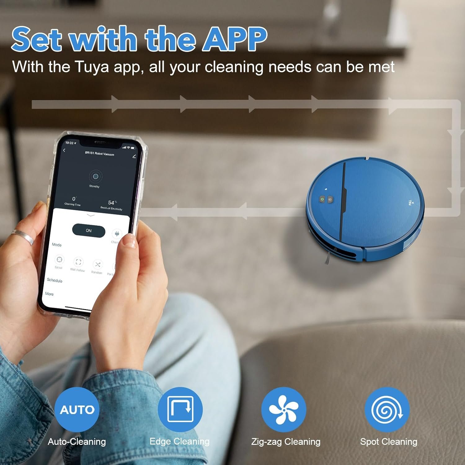 Robot Vacuum and Mop Combo, 2 in 1 Mopping Robot Vacuum Cleaner Compatible with WiFi/App, Robotic Vacuum Up to 2300Pa Suction, Self-Charging, Slim, Ideal for Hard Floor, Pet Hair, Low Pile Carpet 6 Robot Vacuum and Mop Combo, 2 in 1 Mopping Robot Vacuum Cleaner Compatible with WiFi/App, Robotic Vacuum Up to 2300Pa Suction, Self-Charging, Slim, Ideal for Hard Floor, Pet Hair, Low Pile Carpet - Image 6