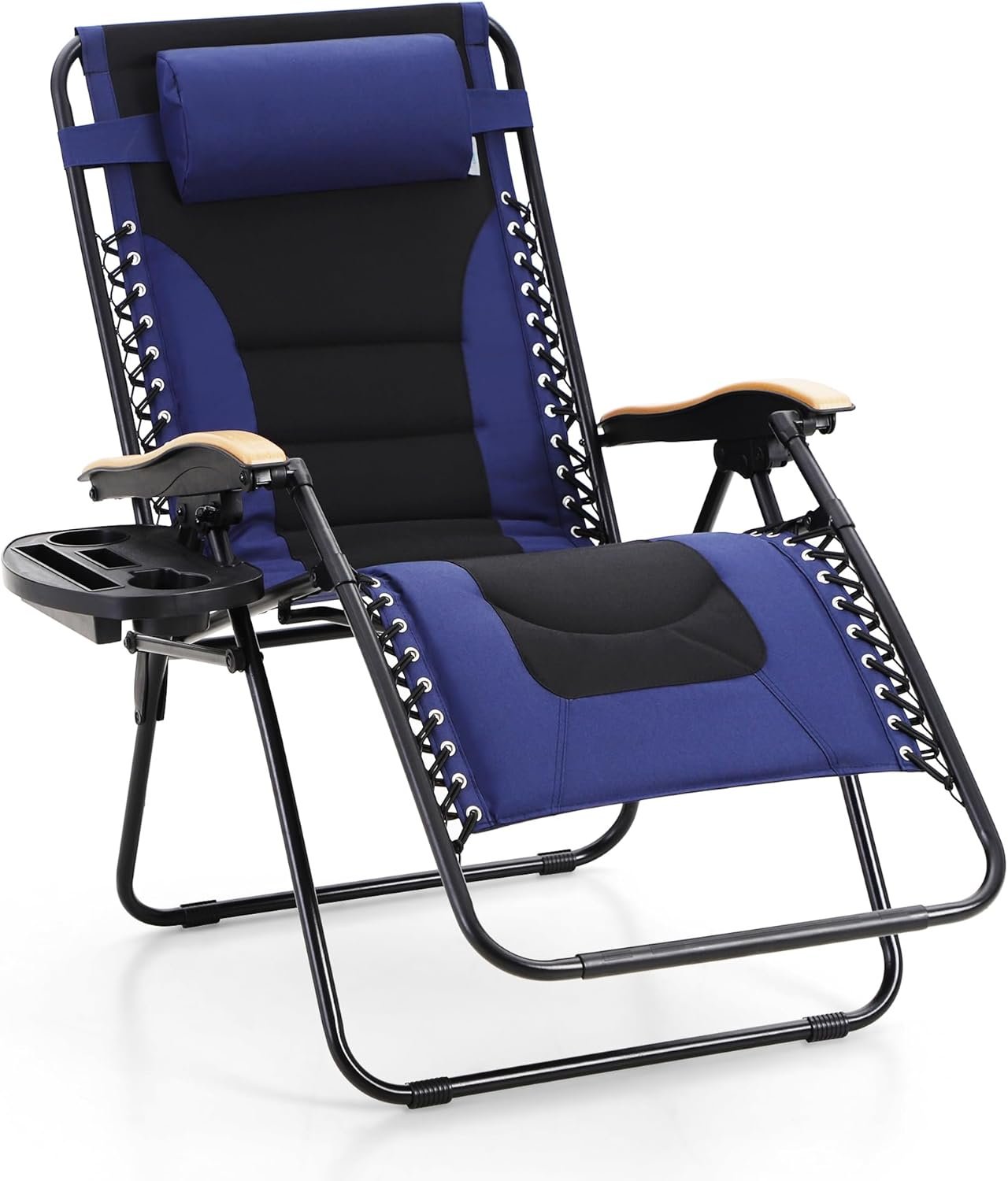 MAISON ARTS Oversize XXL Padded Zero Gravity Lawn Chair Anti Gravity Lounge Chair Foldable Recliner 30" Wide Seat Outdoor Camp Chair for Poolside Backyard Beach, Support 400LBS, Blue 7 MAISON ARTS Oversize XXL Padded Zero Gravity Lawn Chair Anti Gravity Lounge Chair Foldable Recliner 30" Wide Seat Outdoor Camp Chair for Poolside Backyard Beach, Support 400LBS, Blue - Image 7