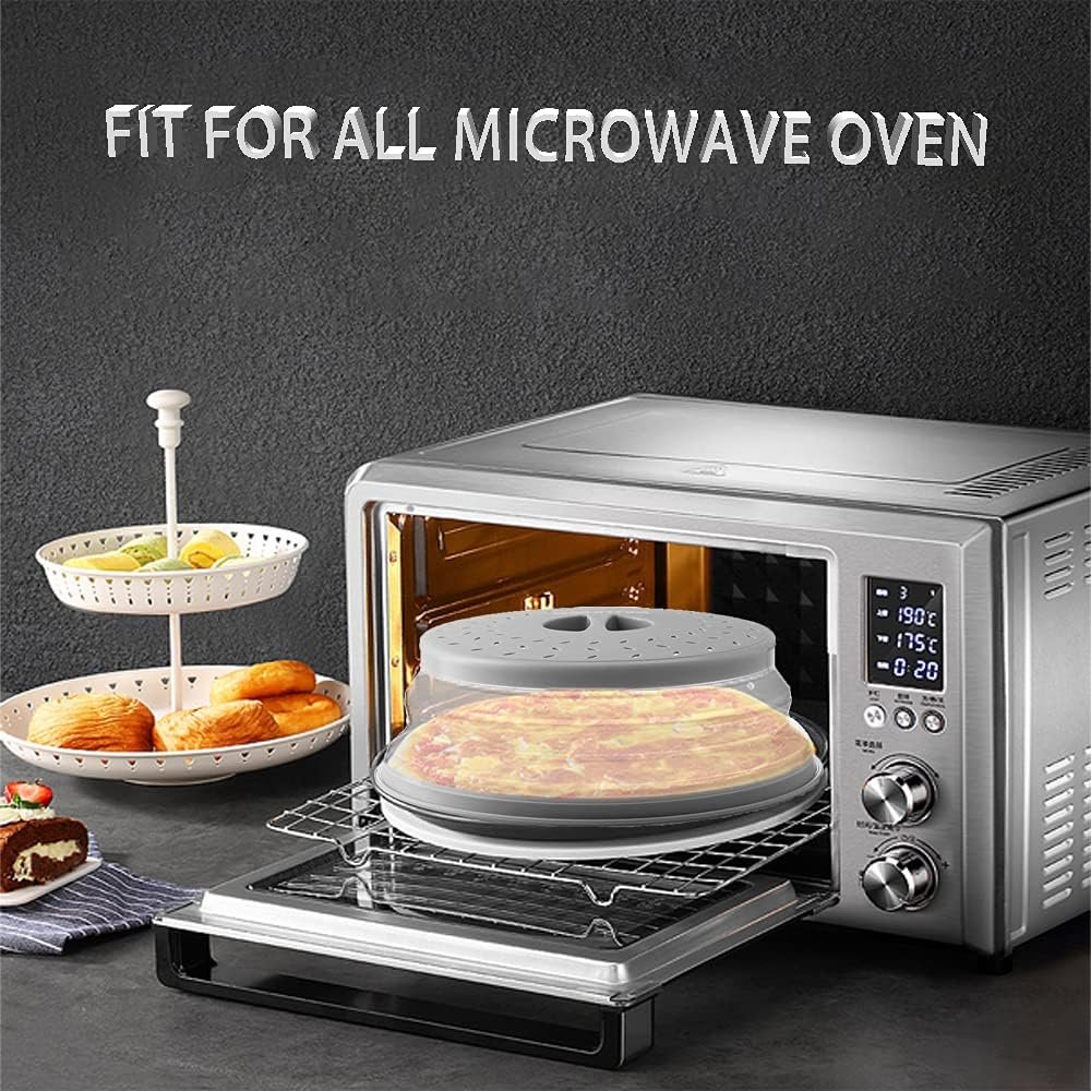 Thermoplastic Rubber Microwave Splatter Cover,Microwave Cover for Food Fruit Drainer,BPA-Free Dishwasher Safe 10.5 inch (GREY) 2 Thermoplastic Rubber Microwave Splatter Cover,Microwave Cover for Food Fruit Drainer,BPA-Free Dishwasher Safe 10.5 inch (GREY) - Image 2
