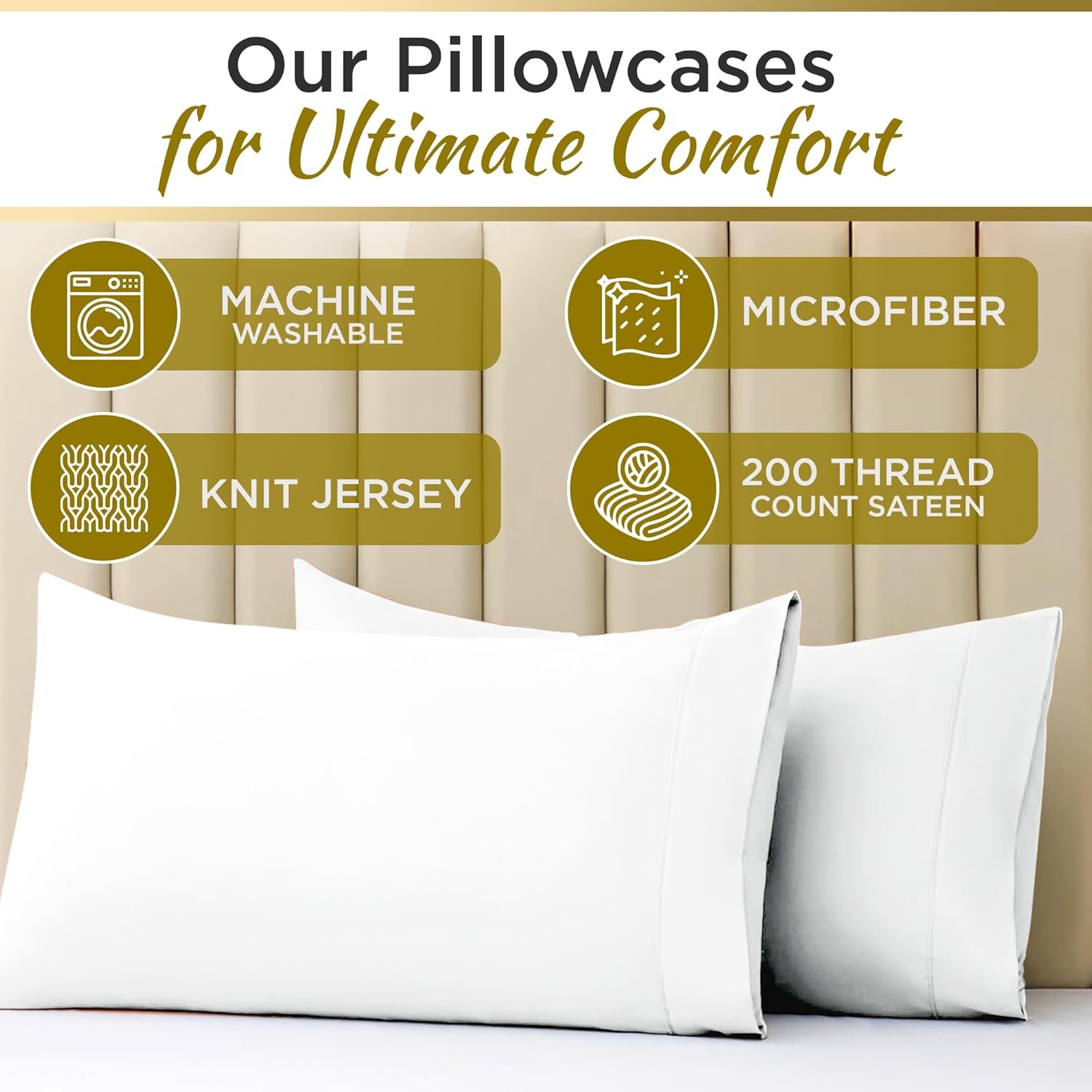 Twin XL 100% Microfiber Double Brushed Sheet Set - Extra-Soft & Wrinkle-Free - 15" Deep Pockets, 39" x 80" - Ideal for Dorms, Hospitals & Split King Beds - 3 PC Set (Twin XL, White) 7 Twin XL 100% Microfiber Double Brushed Sheet Set - Extra-Soft & Wrinkle-Free - 15" Deep Pockets, 39" x 80" - Ideal for Dorms, Hospitals & Split King Beds - 3 PC Set (Twin XL, White) - Image 7