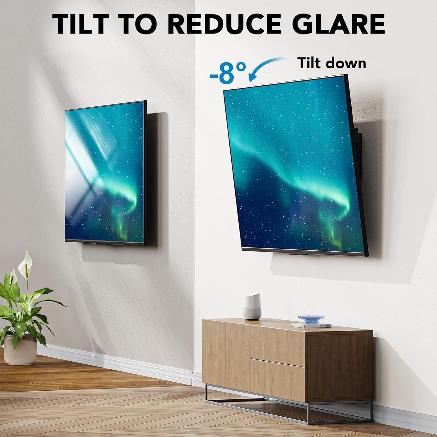 Pipishell UL Listed Tilt TV Wall Mount Bracket Low Profile for Most 23-55 Inch LED LCD OLED 4K Flat Curved TVs up to 99lbs Max VESA 400x400mm, 8° Tilting for Anti-Glaring, Fits 8-16 inch Wood Stud 5 Pipishell UL Listed Tilt TV Wall Mount Bracket Low Profile for Most 23-55 Inch LED LCD OLED 4K Flat Curved TVs up to 99lbs Max VESA 400x400mm, 8° Tilting for Anti-Glaring, Fits 8-16 inch Wood Stud - Image 5