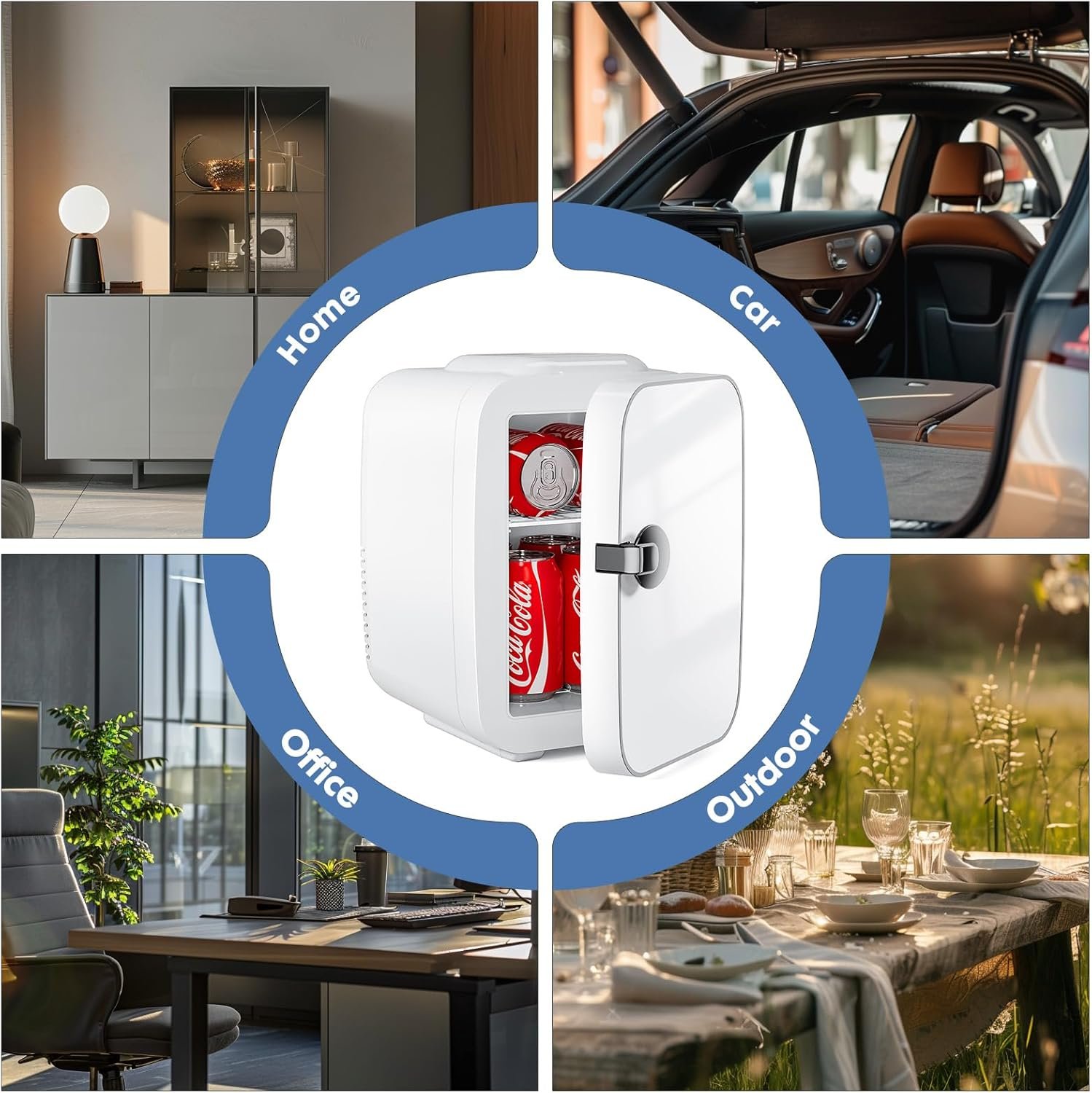 Sweetcrispy Mini Fridge, Portable Small Refrigerator 4L/6 Can Cooler & Warmer Compact Fridges for SkinCare, Food and Drinks, Bedroom, Dorm, Car, Office, White 8 Sweetcrispy Mini Fridge, Portable Small Refrigerator 4L/6 Can Cooler & Warmer Compact Fridges for SkinCare, Food and Drinks, Bedroom, Dorm, Car, Office, White - Image 8