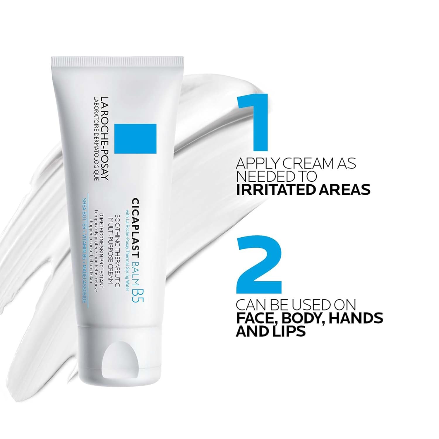 La Roche-Posay Cicaplast Balm B5 UV SPF 50, Vitamin B5 + Shea Butter + Tribioma + Madecassoside + Zinc Oxide Sunscreen, Post Treatment Skin Protectant With SPF, Multi-Purpose Cream For Dry Skin 7 La Roche-Posay Cicaplast Balm B5 UV SPF 50, Vitamin B5 + Shea Butter + Tribioma + Madecassoside + Zinc Oxide Sunscreen, Post Treatment Skin Protectant With SPF, Multi-Purpose Cream For Dry Skin - Image 7
