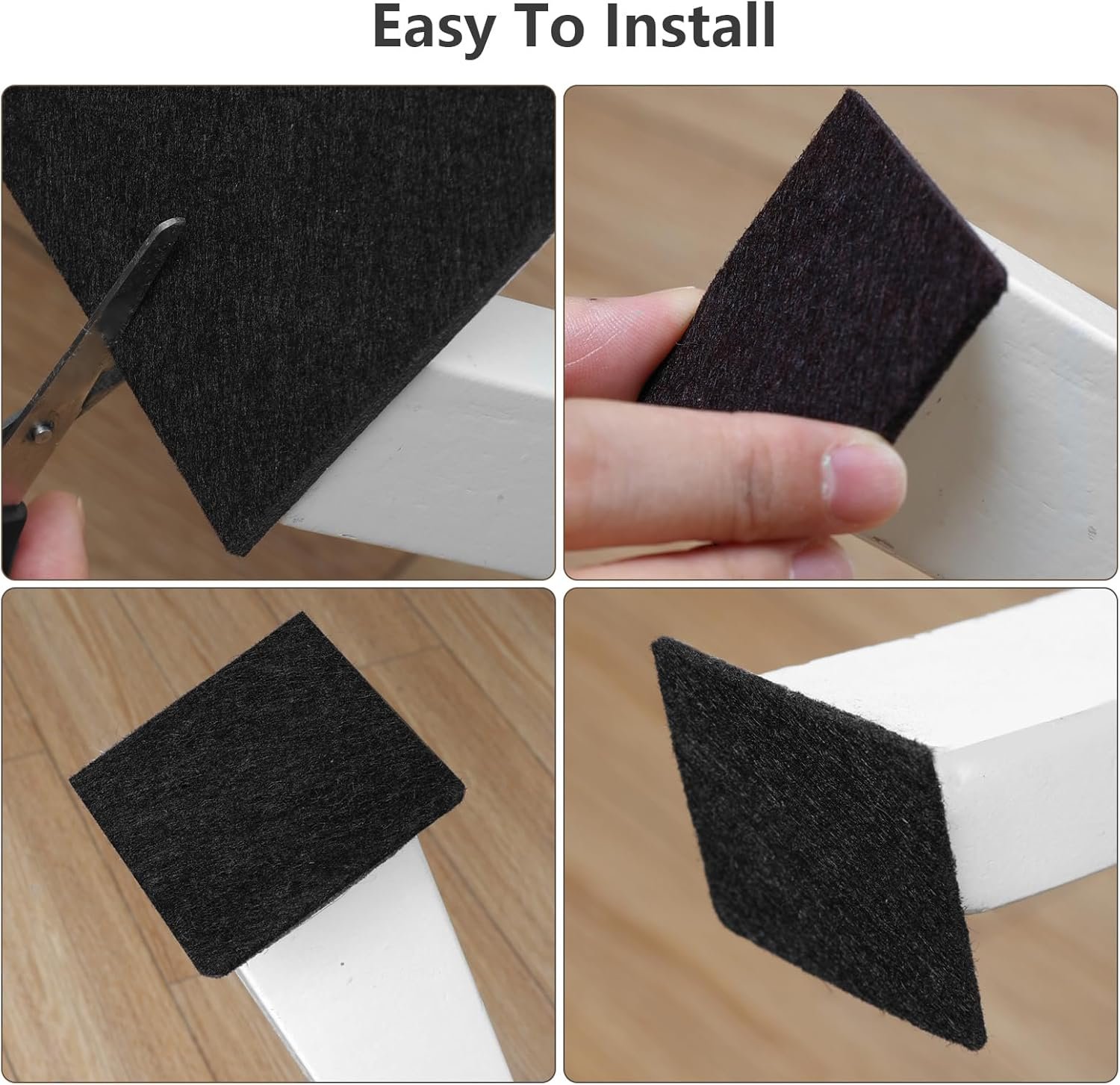 Yelanon Felt Furniture Pads -182 Pcs Premium Felt Pads for Chair Legs Furniture, Floor Protectors for Hardwood Floors, Black 5 Yelanon Felt Furniture Pads -182 Pcs Premium Felt Pads for Chair Legs Furniture, Floor Protectors for Hardwood Floors, Black - Image 5