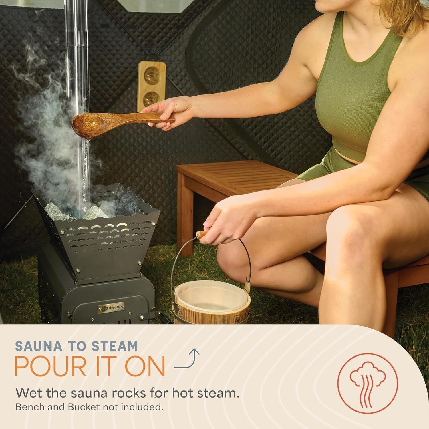 Lifepro ZenZone Outdoor Sauna Tent – Portable Wood Burning with Stove – 4 Person Steam & Dry Sauna for Camping, Backyard, Home Gym – Heavy Duty Oxford Cloth & Carbon Steel Stove 6 Lifepro ZenZone Outdoor Sauna Tent – Portable Wood Burning with Stove – 4 Person Steam & Dry Sauna for Camping, Backyard, Home Gym – Heavy Duty Oxford Cloth & Carbon Steel Stove - Image 6