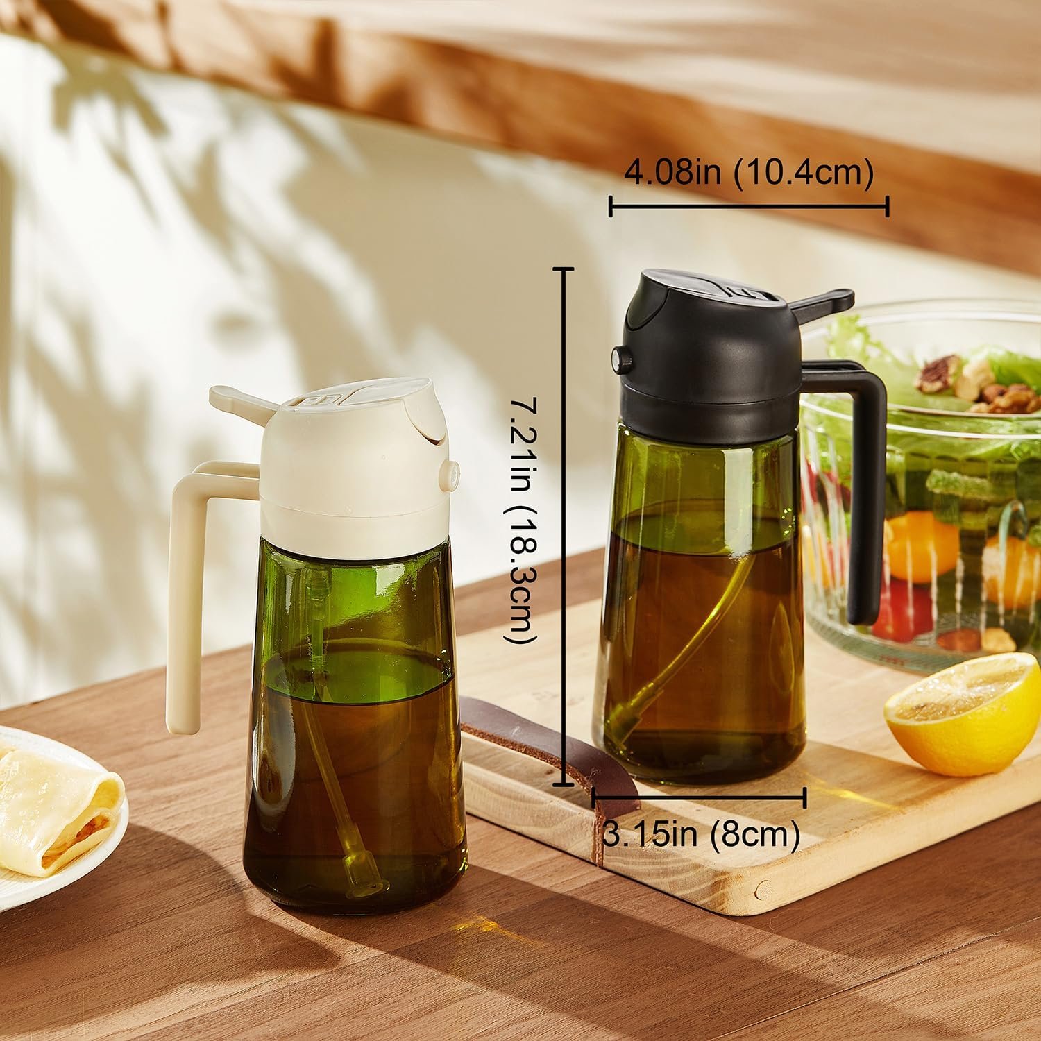 TrendPlain - Original 16oz/470ml Olive Oil Dispenser Bottle for Kitchen Gadgets and Air Fryer Accessories - Olive Oil Sprayer for Cooking w/Stickers (Light Blockage) - Black 6 TrendPlain - Original 16oz/470ml Olive Oil Dispenser Bottle for Kitchen Gadgets and Air Fryer Accessories - Olive Oil Sprayer for Cooking w/Stickers (Light Blockage) - Black - Image 6