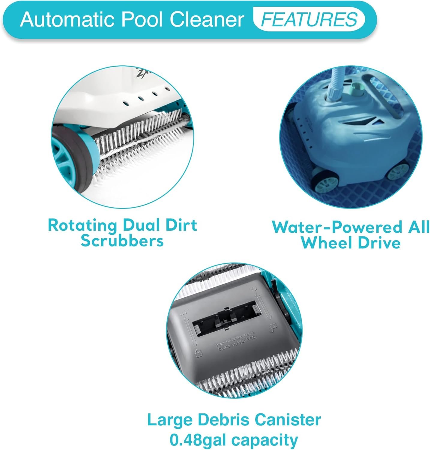 Intex Ultra XTR Framed Swimming Pool, Above Ground 18' x 52" Round Pool Set with 700 GPH Filter Pump and Robot Pool Vacuum Cleaner with 21 Inch Hose 7 Intex Ultra XTR Framed Swimming Pool, Above Ground 18' x 52" Round Pool Set with 700 GPH Filter Pump and Robot Pool Vacuum Cleaner with 21 Inch Hose - Image 7