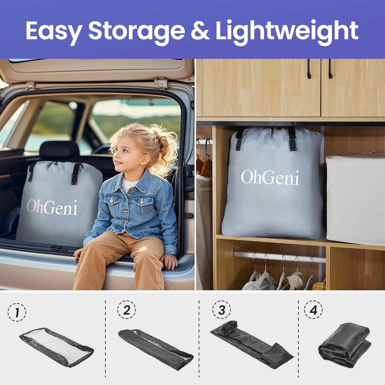 OhGeni Queen Air Mattress with Built in Pump, 18 Raised Comfort Inflatable Mattress, Quiet Surface Portable Blow Up Bed, Air Bed for Home and Guest, Colchone Inflable, 650 lbs Max 9 OhGeni Queen Air Mattress with Built in Pump, 18 Raised Comfort Inflatable Mattress, Quiet Surface Portable Blow Up Bed, Air Bed for Home and Guest, Colchone Inflable, 650 lbs Max - Image 9