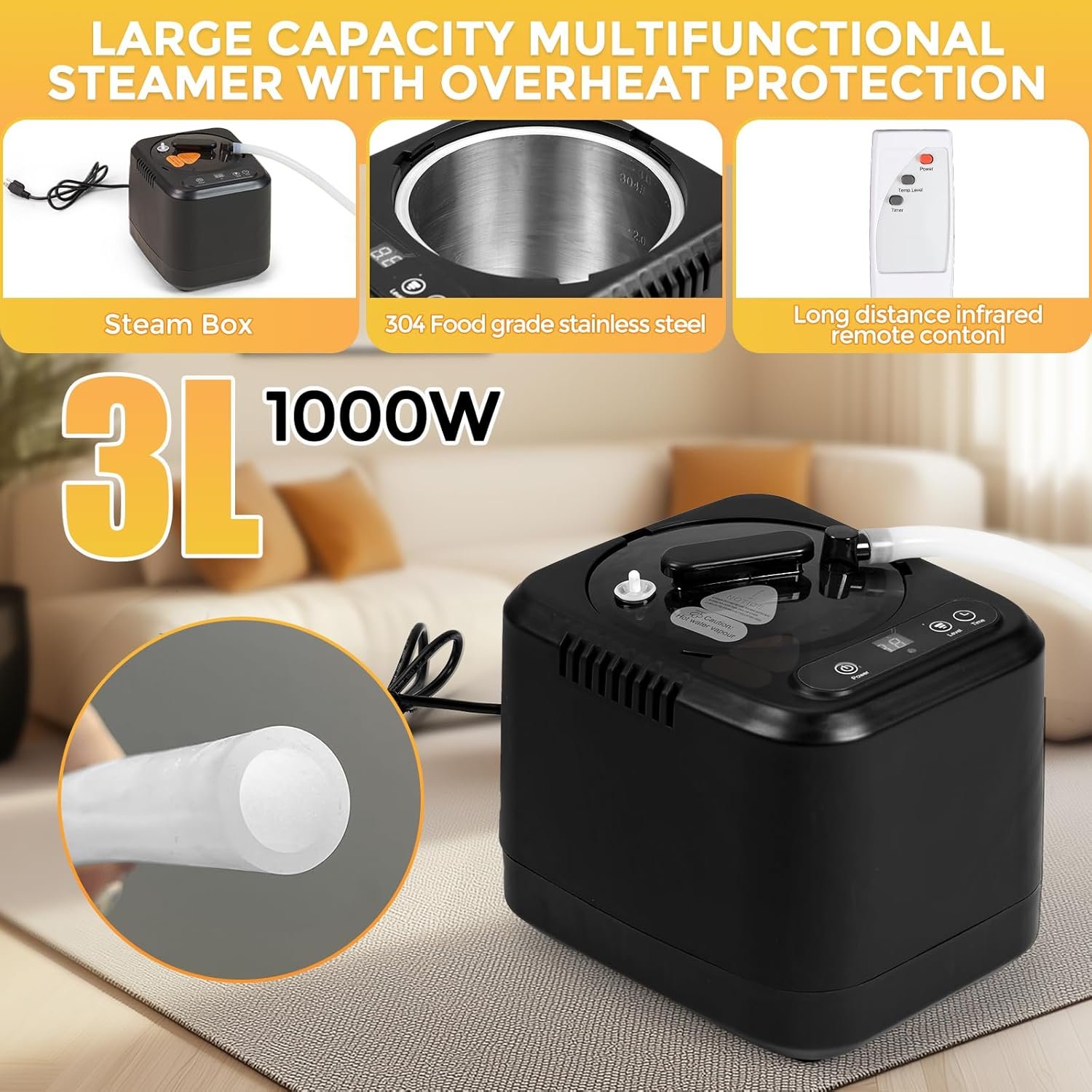 Sauna,Portable Sauna for Home,Personal Steam Sauna Box,Indoor Sauna Tent with 3L Steamer,Steam Room at Home,Plus Size 4 Sauna,Portable Sauna for Home,Personal Steam Sauna Box,Indoor Sauna Tent with 3L Steamer,Steam Room at Home,Plus Size - Image 4