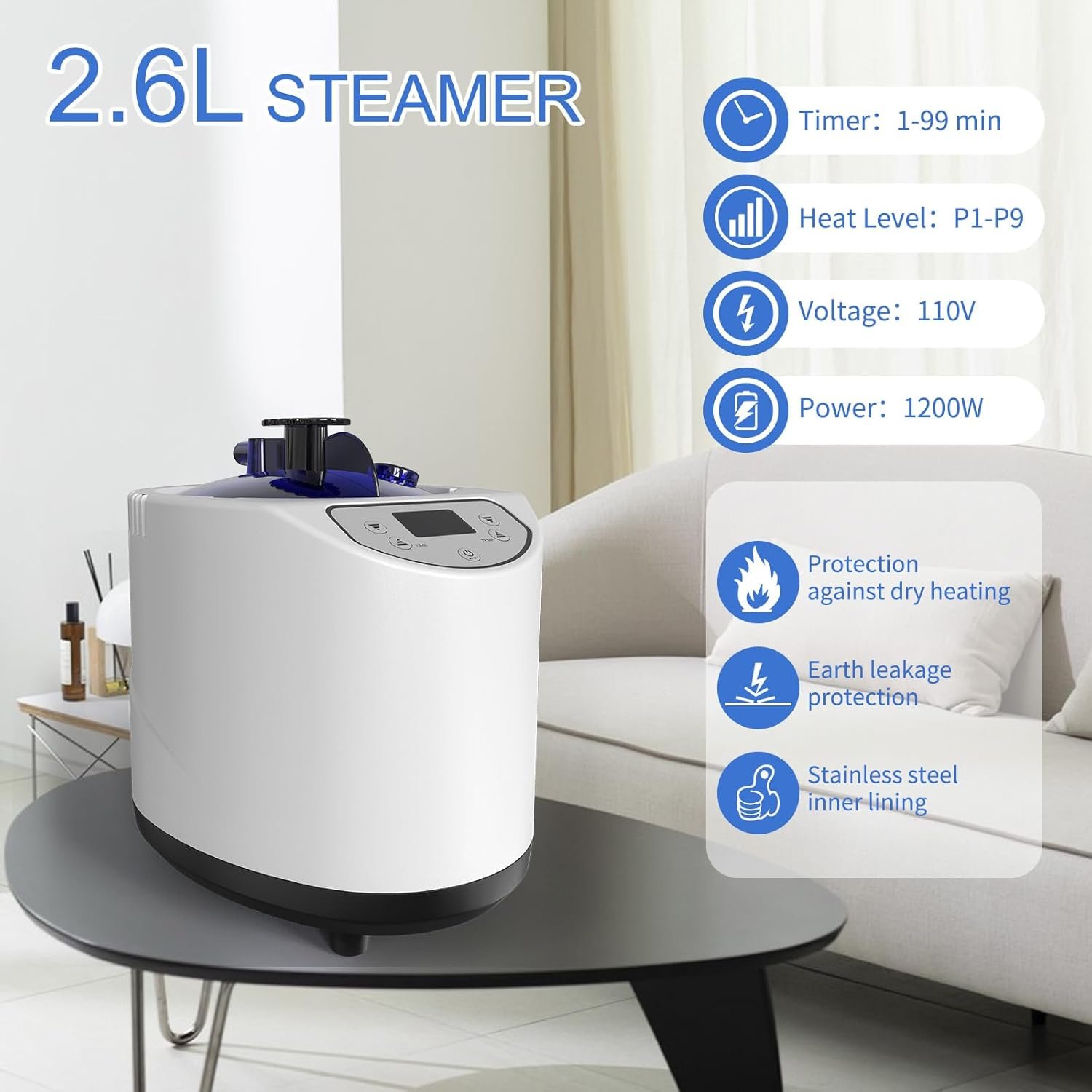 Portable Sauna Box - Portable Steam Sauna for Home with 2.6L 1200W Steamer, 99 Minute Timer, 9 Levels Temperature Settings, Remote Control and Folding Chair for Sauna Box, Red 2 Portable Sauna Box - Portable Steam Sauna for Home with 2.6L 1200W Steamer, 99 Minute Timer, 9 Levels Temperature Settings, Remote Control and Folding Chair for Sauna Box, Red - Image 2