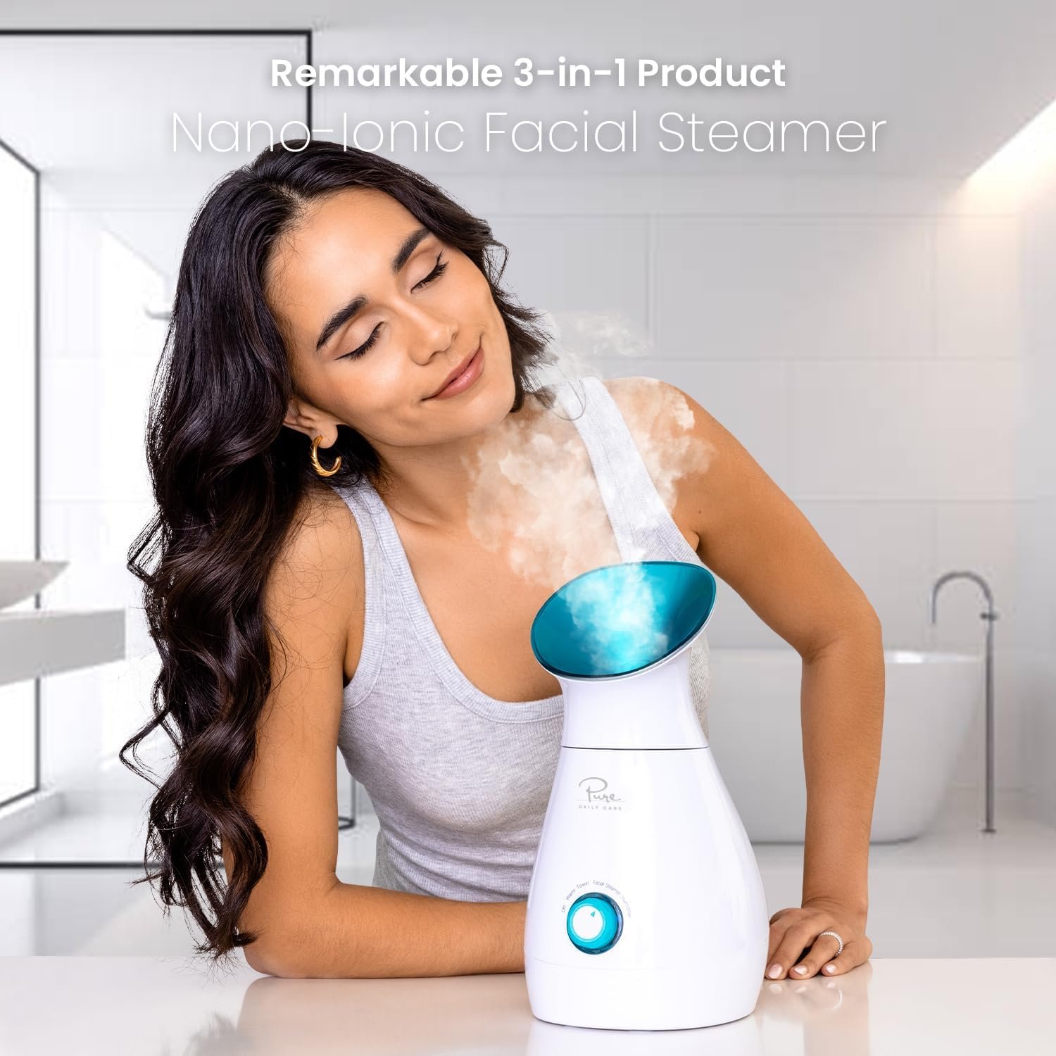 NanoSteamer Large 3-in-1 Nano Ionic Facial Steamer with Precise Temp Control - Humidifier - Unclogs Pores - Blackheads - Spa Quality - Bonus 5 Piece Stainless Steel Skin Kit (Teal) 5 NanoSteamer Large 3-in-1 Nano Ionic Facial Steamer with Precise Temp Control - Humidifier - Unclogs Pores - Blackheads - Spa Quality - Bonus 5 Piece Stainless Steel Skin Kit (Teal) - Image 5
