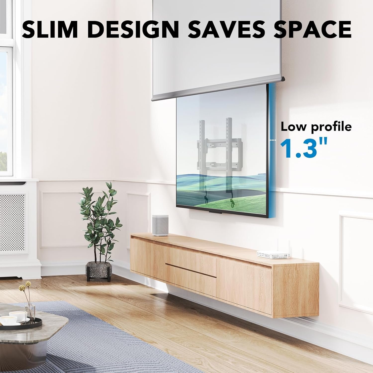 Pipishell UL Listed Tilt TV Wall Mount Bracket Low Profile for Most 23-55 Inch LED LCD OLED 4K Flat Curved TVs up to 99lbs Max VESA 400x400mm, 8° Tilting for Anti-Glaring, Fits 8-16 inch Wood Stud 4 Pipishell UL Listed Tilt TV Wall Mount Bracket Low Profile for Most 23-55 Inch LED LCD OLED 4K Flat Curved TVs up to 99lbs Max VESA 400x400mm, 8° Tilting for Anti-Glaring, Fits 8-16 inch Wood Stud - Image 4