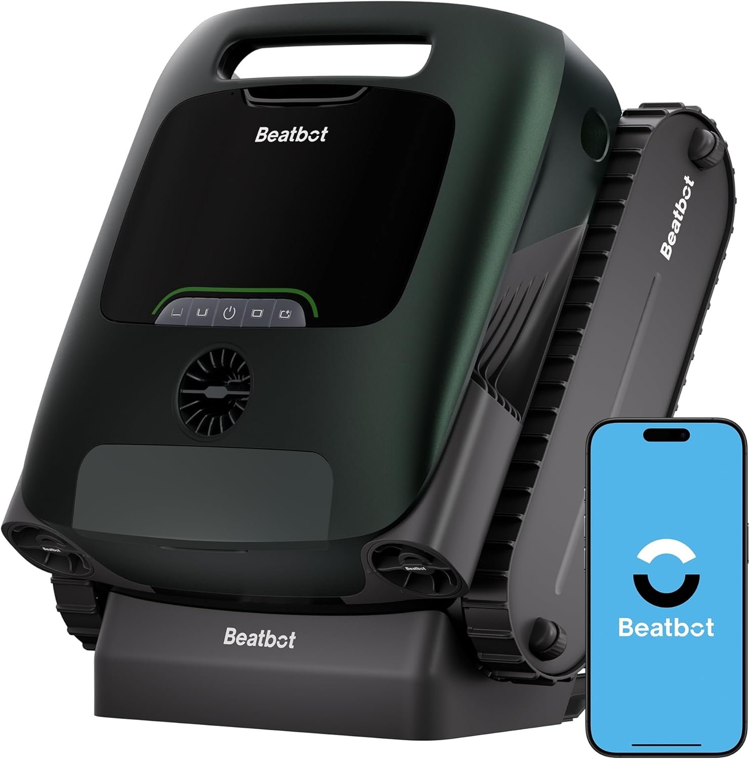 Beatbot AquaSense 2 Pro Pool Vacuum Robot, Unmatched 5-in-1 Cleaning, Skims Water Surface with Remote Navigation, Surface Parking, Clarifies Water, for Pools up to 3,875 Sq.ft – Dark Green