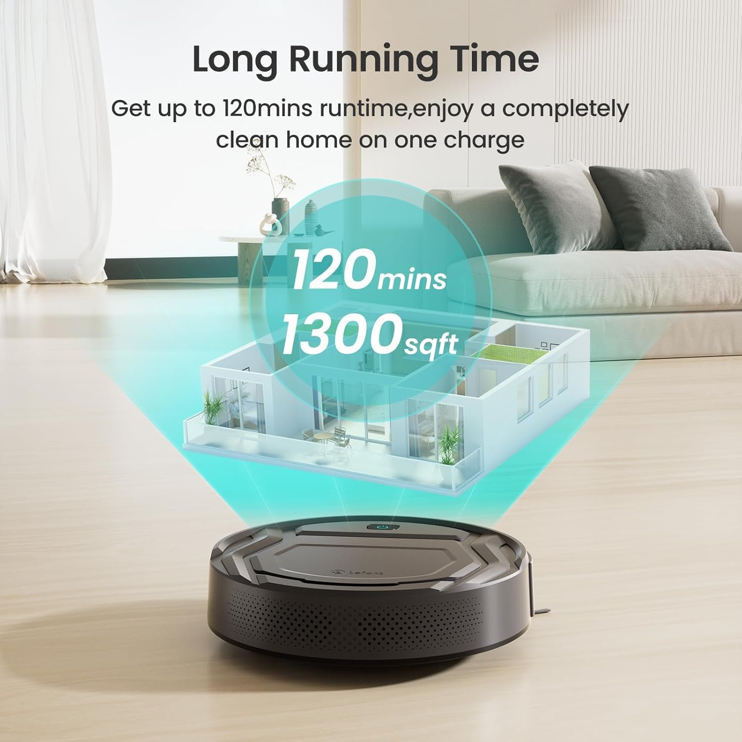 Lefant M210Pro Robot Vacuum Cleaner,Strong Suction,120 Mins Run Time,Wi-Fi Connected,Scheduled Cleaning,Compatible with Alexa,Slim Self-Charging Robotic Vacuum Cleaner for Home,Pet Hair,Hard Floors 5 Lefant M210Pro Robot Vacuum Cleaner,Strong Suction,120 Mins Run Time,Wi-Fi Connected,Scheduled Cleaning,Compatible with Alexa,Slim Self-Charging Robotic Vacuum Cleaner for Home,Pet Hair,Hard Floors - Image 5