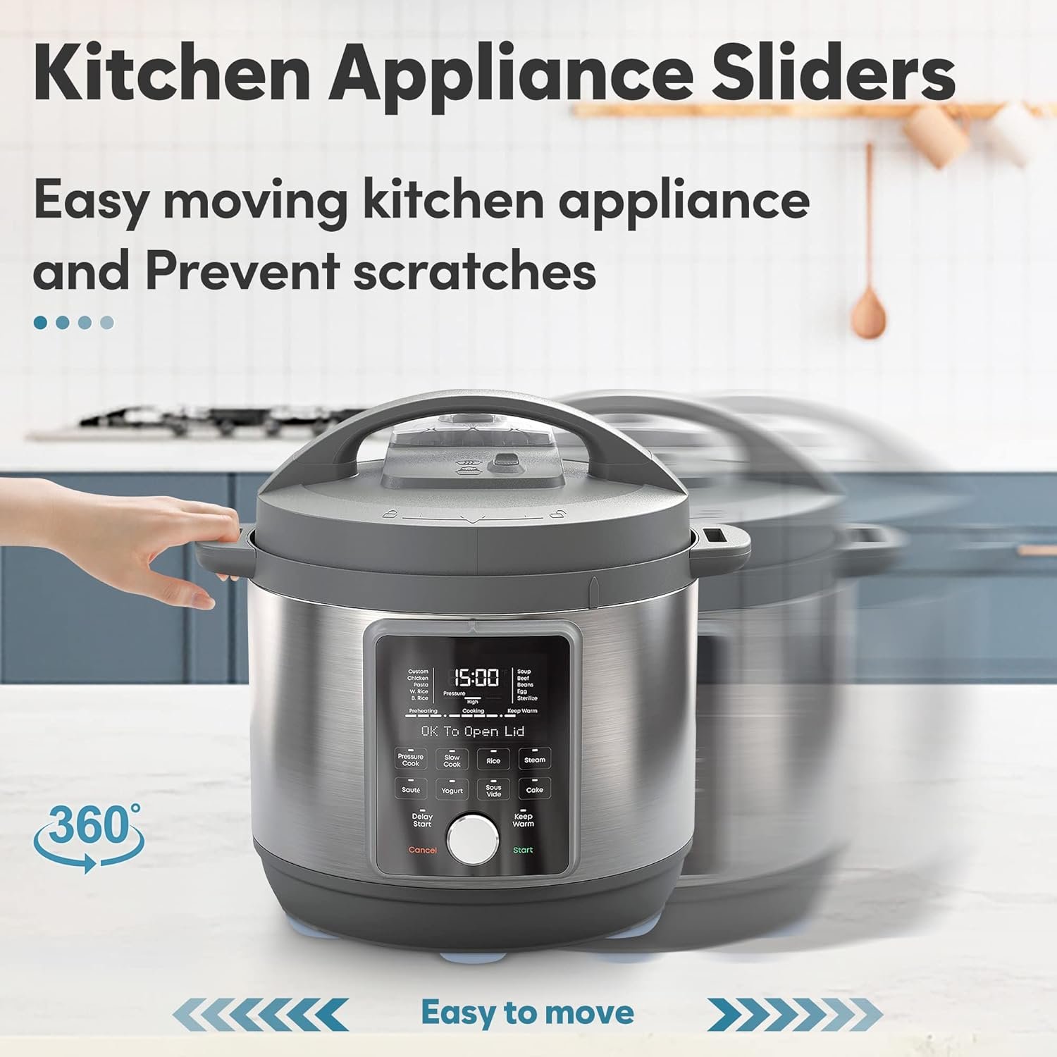 Appliance Sliders for Kitchen 24 PCS Self-Adhesive Small Kitchen Appliance Slider Hacks Easy to MovIing & Space Saving Must Have Gadgets Mixer Accessories for countertop 2 Appliance Sliders for Kitchen 24 PCS Self-Adhesive Small Kitchen Appliance Slider Hacks Easy to MovIing & Space Saving Must Have Gadgets Mixer Accessories for countertop - Image 2