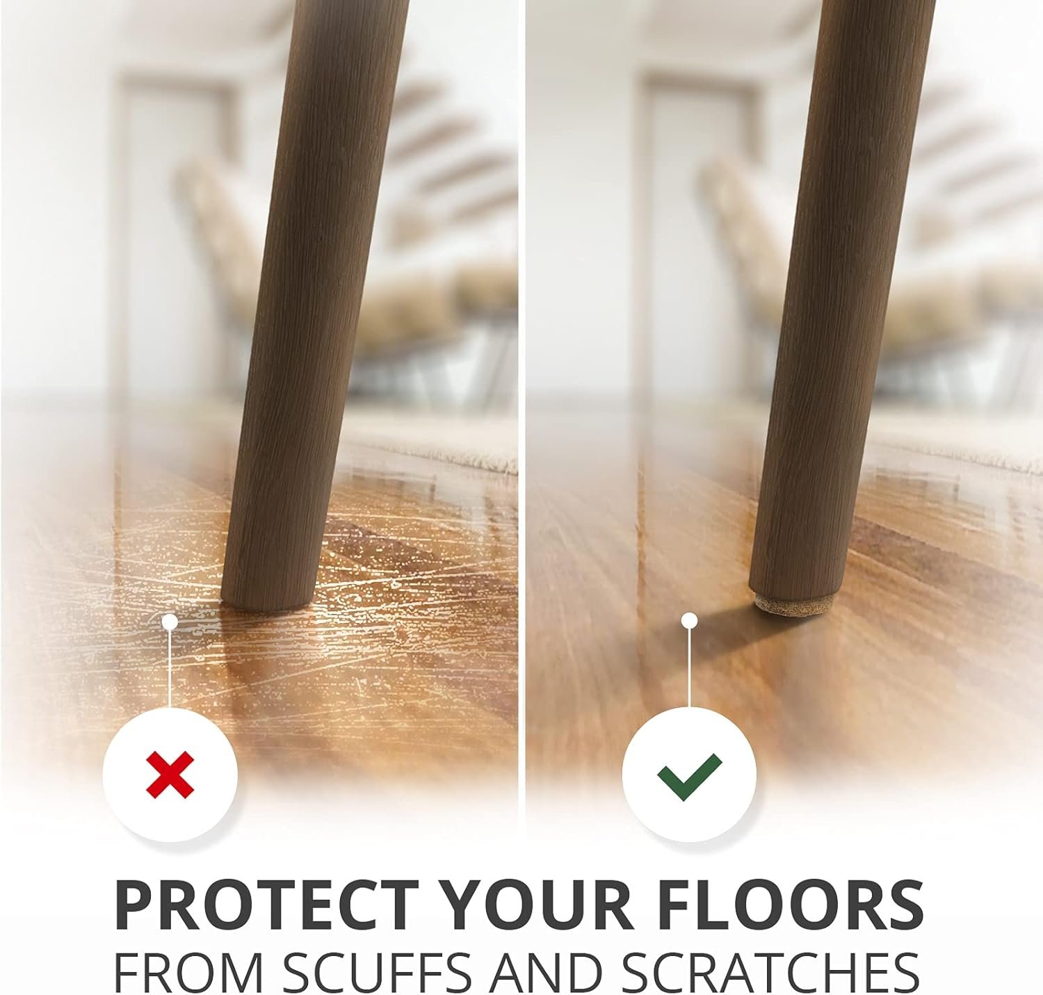 Felt Furniture Pads X-PROTECTOR 133 PCS Premium Furniture Pads - Felt Pads Furniture Feet Best Wood Floor Protectors - Protect Your Hardwood & Laminate Flooring! Brown and Beige 4 Felt Furniture Pads X-PROTECTOR 133 PCS Premium Furniture Pads - Felt Pads Furniture Feet Best Wood Floor Protectors - Protect Your Hardwood & Laminate Flooring! Brown and Beige - Image 4
