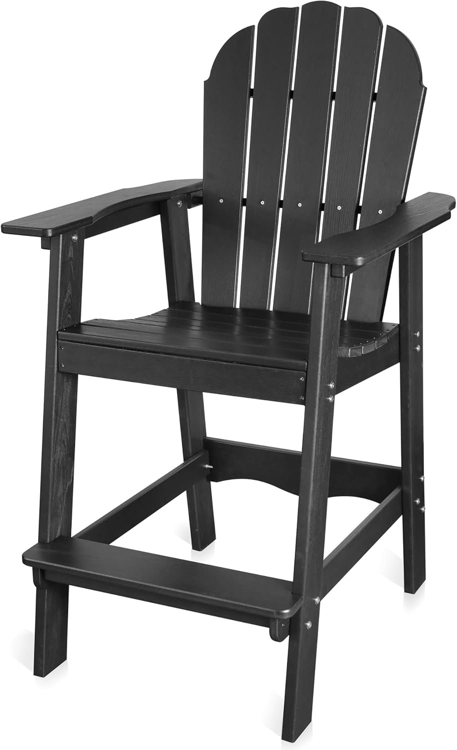 FRUITEAM Tall-Adirondack-Chair, Weather-Resistant High Adirondack Chair Balcony Deck Chair, Recycled HDPE Bar Stool, 350-lbs Capacity