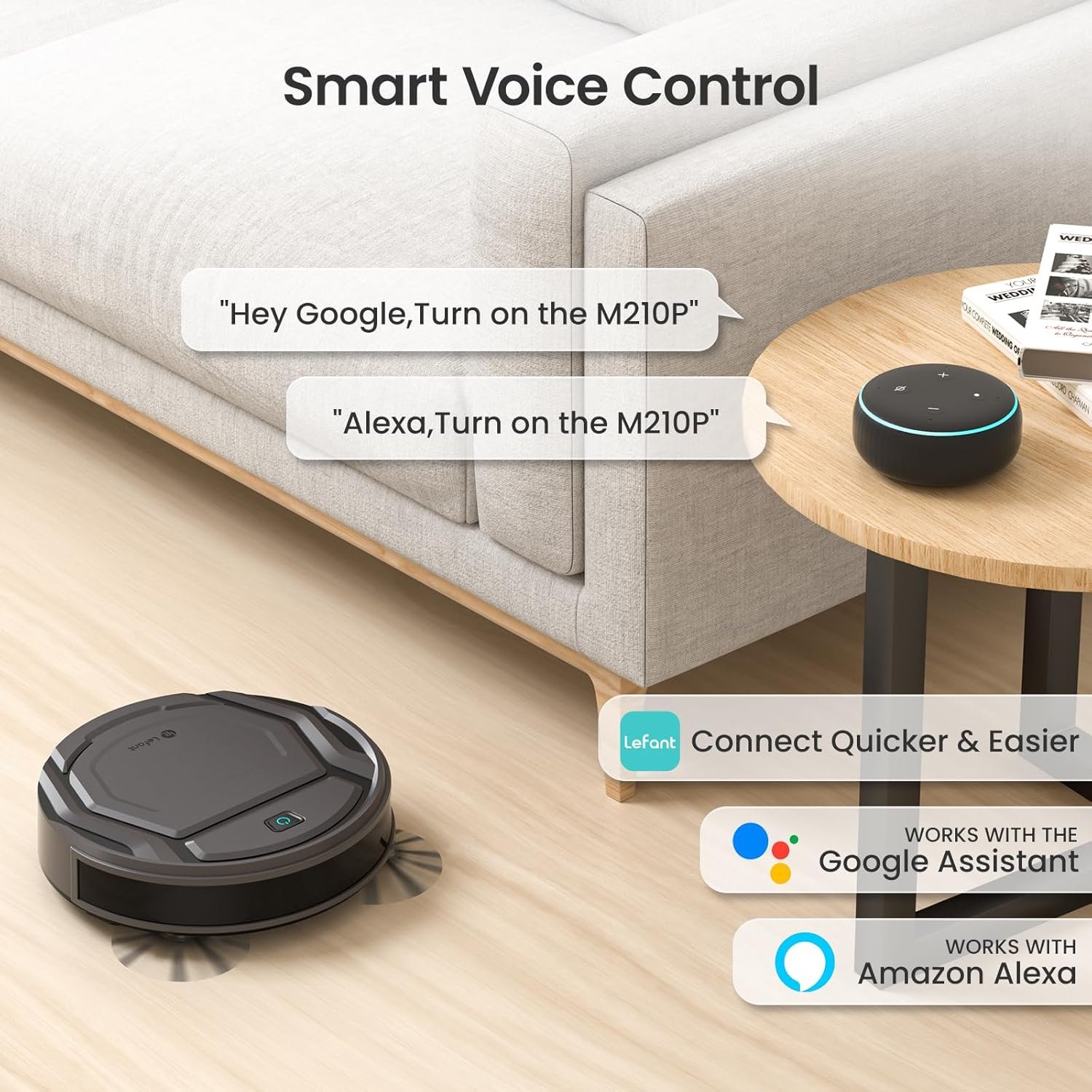 Lefant M210Pro Robot Vacuum Cleaner,Strong Suction,120 Mins Run Time,Wi-Fi Connected,Scheduled Cleaning,Compatible with Alexa,Slim Self-Charging Robotic Vacuum Cleaner for Home,Pet Hair,Hard Floors 7 Lefant M210Pro Robot Vacuum Cleaner,Strong Suction,120 Mins Run Time,Wi-Fi Connected,Scheduled Cleaning,Compatible with Alexa,Slim Self-Charging Robotic Vacuum Cleaner for Home,Pet Hair,Hard Floors - Image 7