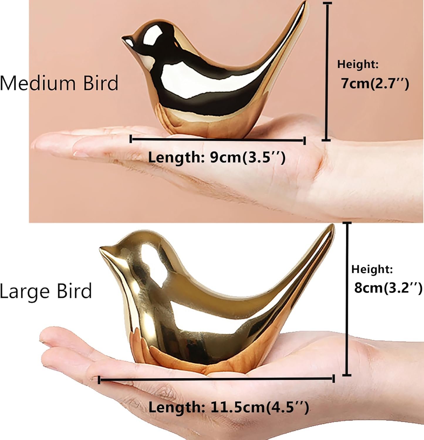 FANTESTICRYAN Small Birds Statues Gold Home Decor Modern Style Figurine Decorative Ornaments for Living Room, Bedroom, Office Desktop, Cabinets 4 FANTESTICRYAN Small Birds Statues Gold Home Decor Modern Style Figurine Decorative Ornaments for Living Room, Bedroom, Office Desktop, Cabinets - Image 4