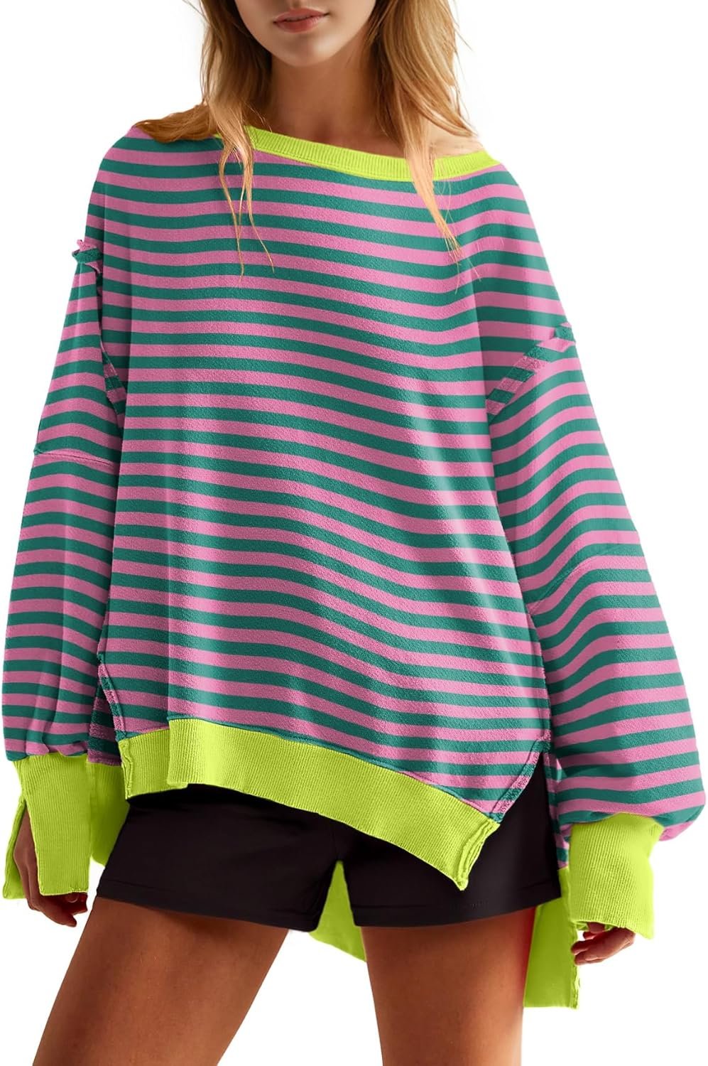 Lepunuo Womens Oversized Sweatshirts Crewneck Long Sleeve Pullover Top Hoodies Fall Fashion 2024 Teen Girls Winter Outfits