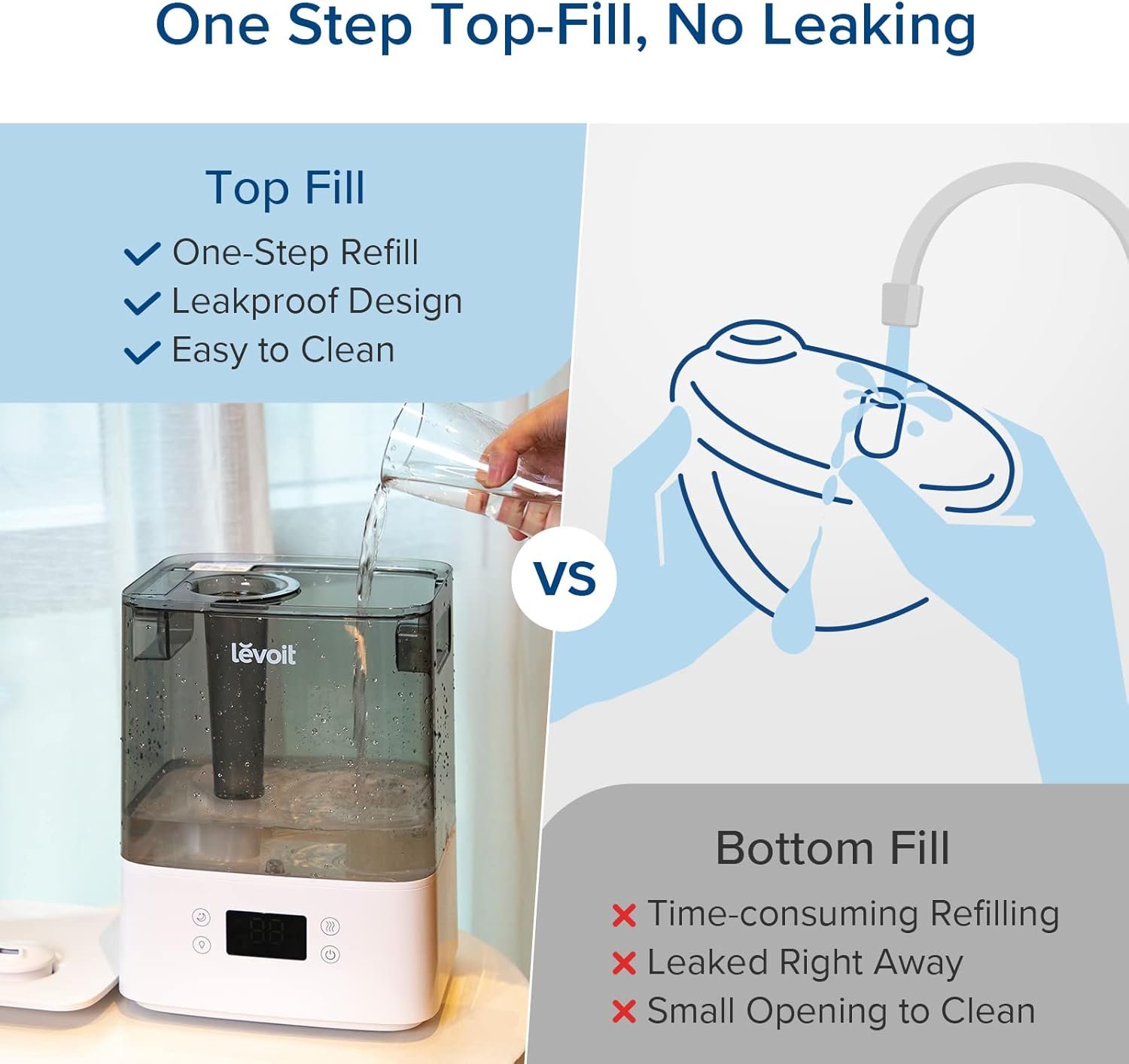 LEVOIT Smart Humidifiers for Bedroom Large Room Home,(6L) Cool Mist Top Fill Essential Oil Diffuser for Baby & Plants,Smart App & Voice Control, Rapid Humidification & Auto Mode-Quiet Sleep Mode, Gray 6 LEVOIT Smart Humidifiers for Bedroom Large Room Home,(6L) Cool Mist Top Fill Essential Oil Diffuser for Baby & Plants,Smart App & Voice Control, Rapid Humidification & Auto Mode-Quiet Sleep Mode, Gray - Image 6
