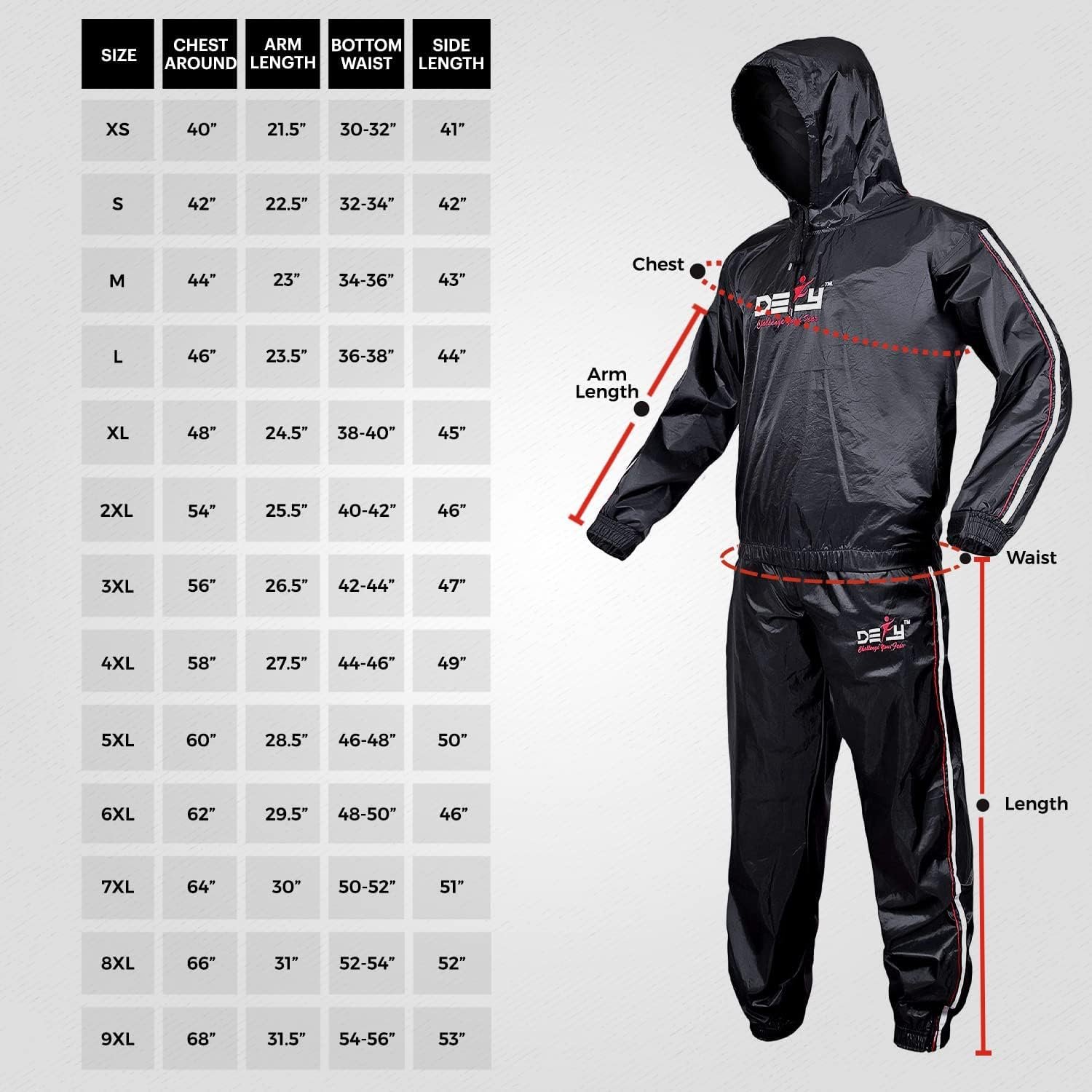 DEFY Heavy Duty Sauna Suit for Weight Loss Full Body Wrap Hoodie Men Women Anti-Rip Sweat suit Gym Workout Exercise Gear 3 DEFY Heavy Duty Sauna Suit for Weight Loss Full Body Wrap Hoodie Men Women Anti-Rip Sweat suit Gym Workout Exercise Gear - Image 3