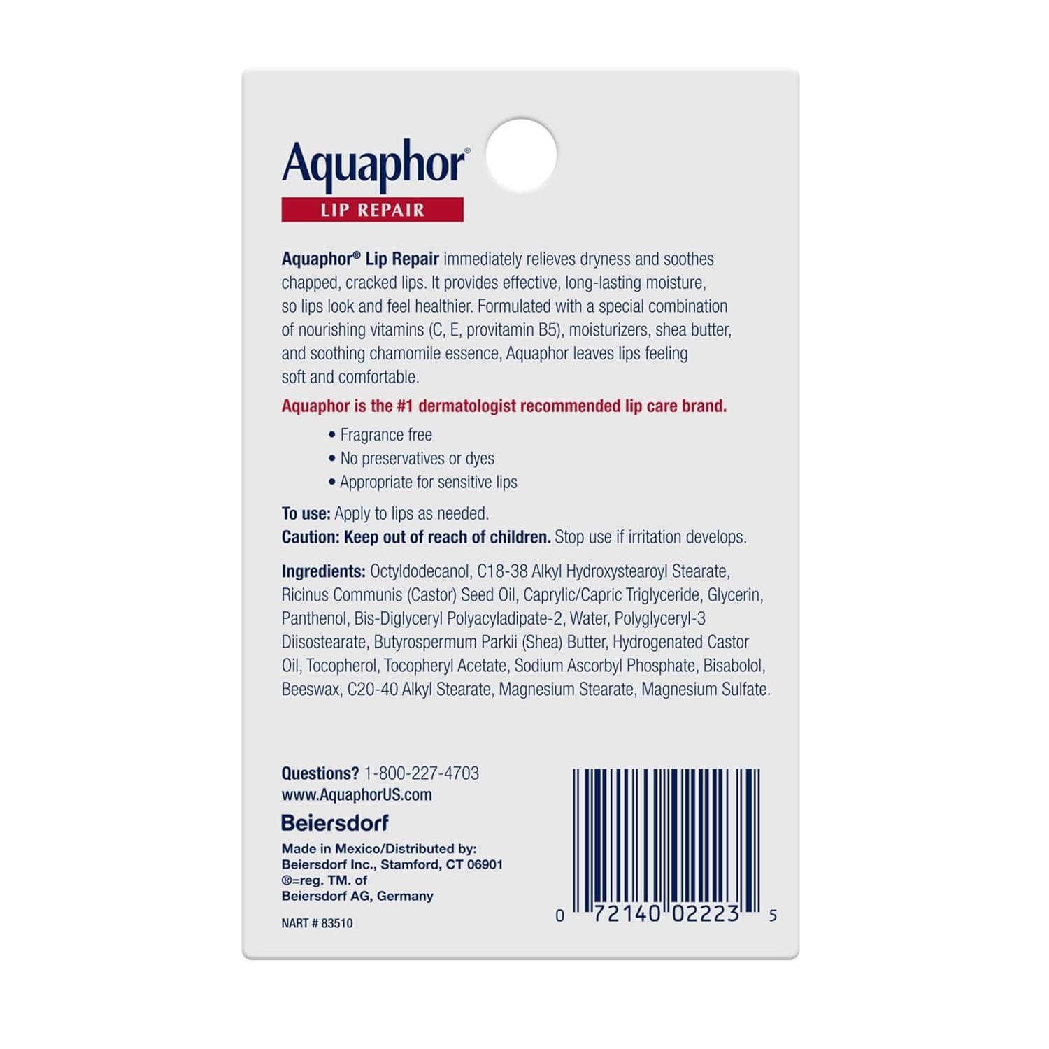 Aquaphor Lip Repair Ointment, Moisturizing Lip Balm Pack, Relieves Dryness, 0.35 Tube, Pack of 2 6 Aquaphor Lip Repair Ointment, Moisturizing Lip Balm Pack, Relieves Dryness, 0.35 Tube, Pack of 2 - Image 6