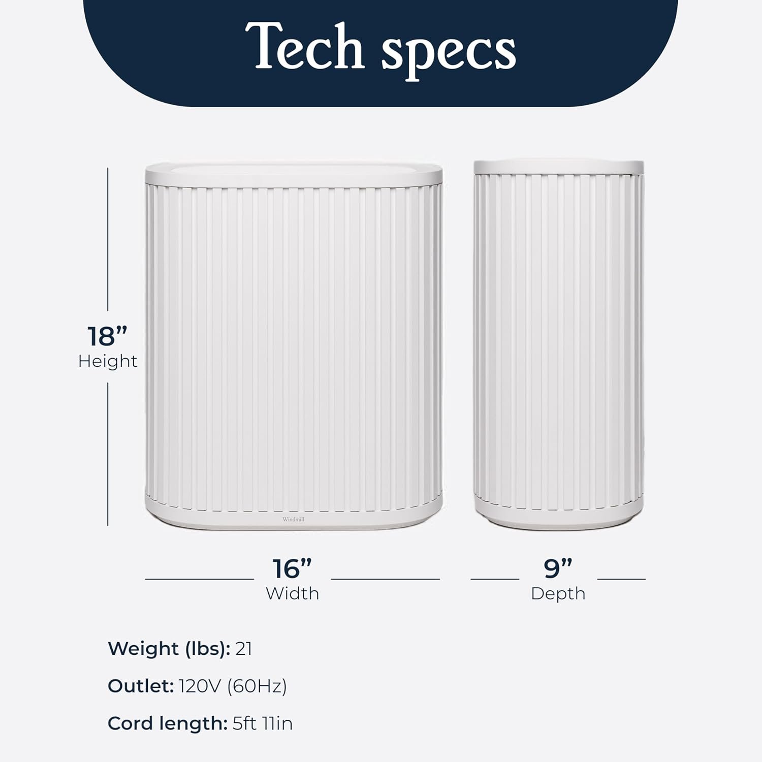 Windmill Air Purifier for Home - 3-In-1 Filtration for Smoke & More - True HEPA Filter, Activated Carbon, & Pre-Filter - Covers Up To 1950 sq ft - Ultra-Quiet - App Compatible - White 6 Windmill Air Purifier for Home - 3-In-1 Filtration for Smoke & More - True HEPA Filter, Activated Carbon, & Pre-Filter - Covers Up To 1950 sq ft - Ultra-Quiet - App Compatible - White - Image 6