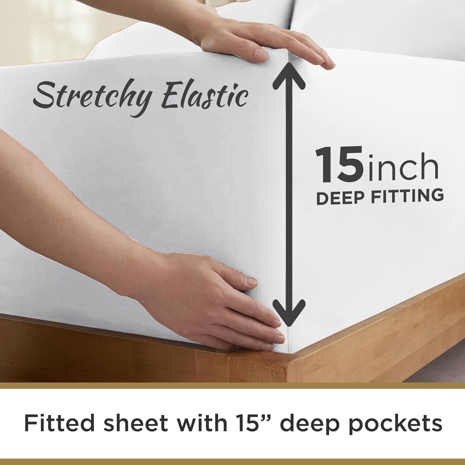 Twin XL 100% Microfiber Double Brushed Sheet Set - Extra-Soft & Wrinkle-Free - 15" Deep Pockets, 39" x 80" - Ideal for Dorms, Hospitals & Split King Beds - 3 PC Set (Twin XL, White) 6 Twin XL 100% Microfiber Double Brushed Sheet Set - Extra-Soft & Wrinkle-Free - 15" Deep Pockets, 39" x 80" - Ideal for Dorms, Hospitals & Split King Beds - 3 PC Set (Twin XL, White) - Image 6