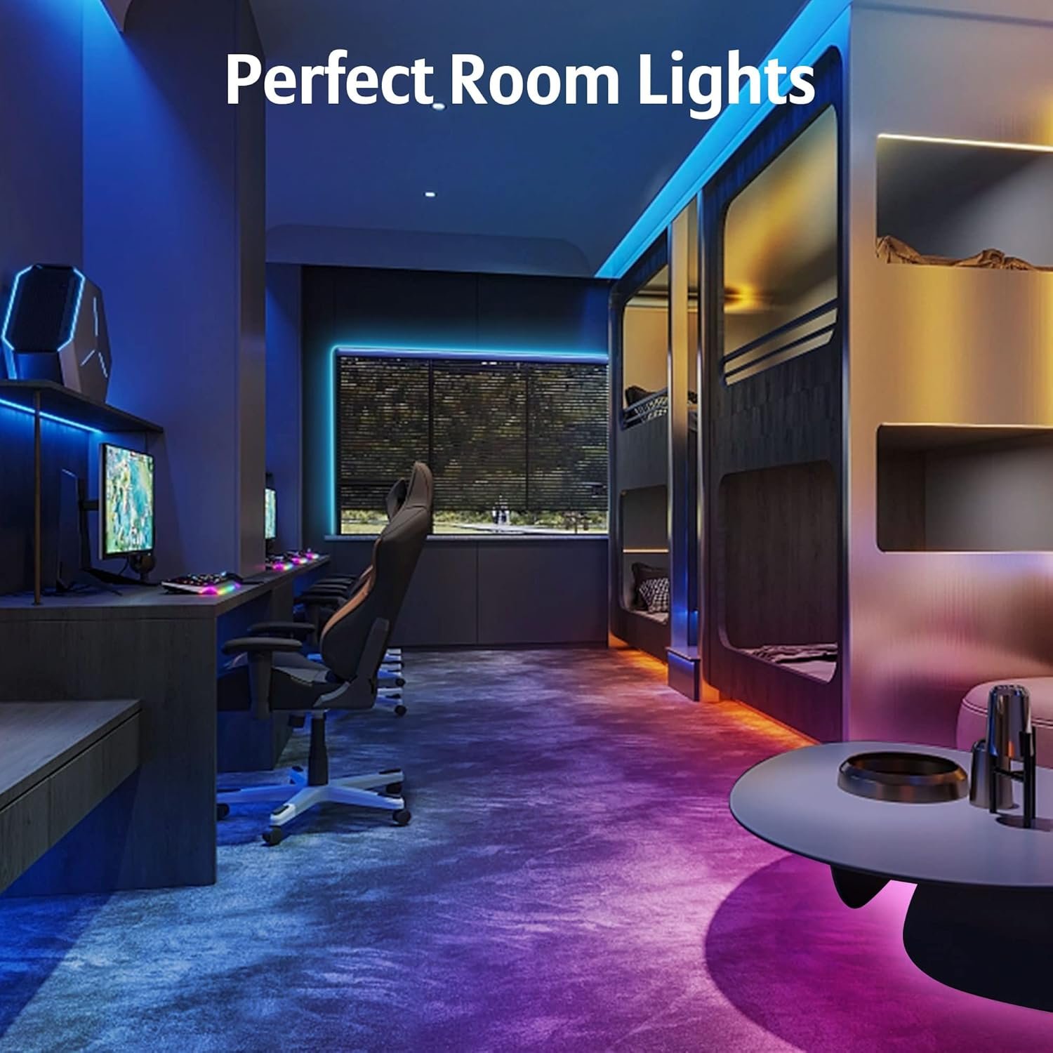 KEELIXIN 65.6ft LED Lights for Bedroom, Music Sync RGB LED Strip Lights with APP & Remote Control, Luces LED para Cuarto, Bluetooth LED Lights for Room, Home Decoration 5 KEELIXIN 65.6ft LED Lights for Bedroom, Music Sync RGB LED Strip Lights with APP & Remote Control, Luces LED para Cuarto, Bluetooth LED Lights for Room, Home Decoration - Image 5