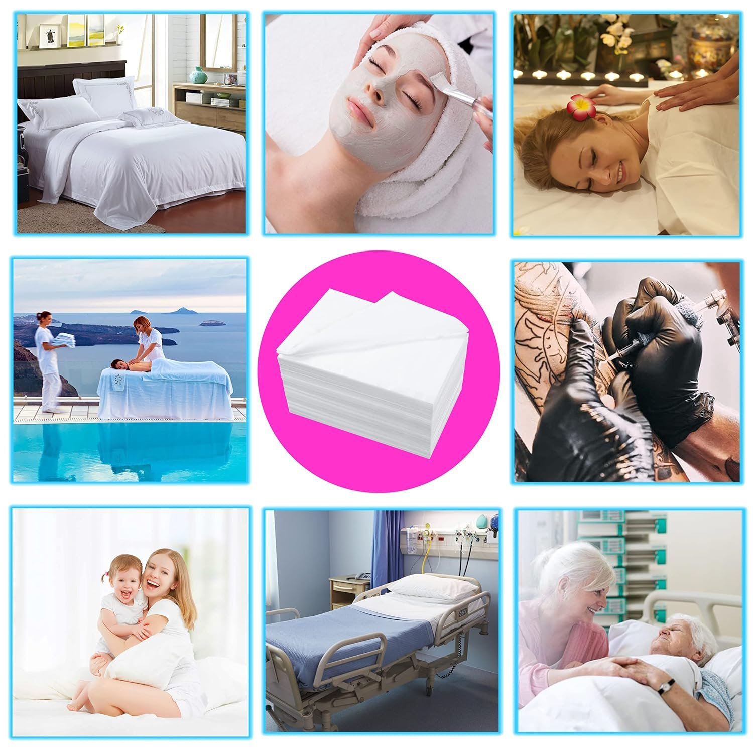 Disposable Bed Sheets 100 Pcs 31" x 71" Massage Table Sheets Non Woven Fabric SPA Bed Cover Breathable for Massage Beauty Tattoos(White) 7 Disposable Bed Sheets 100 Pcs 31" x 71" Massage Table Sheets Non Woven Fabric SPA Bed Cover Breathable for Massage Beauty Tattoos(White) - Image 7